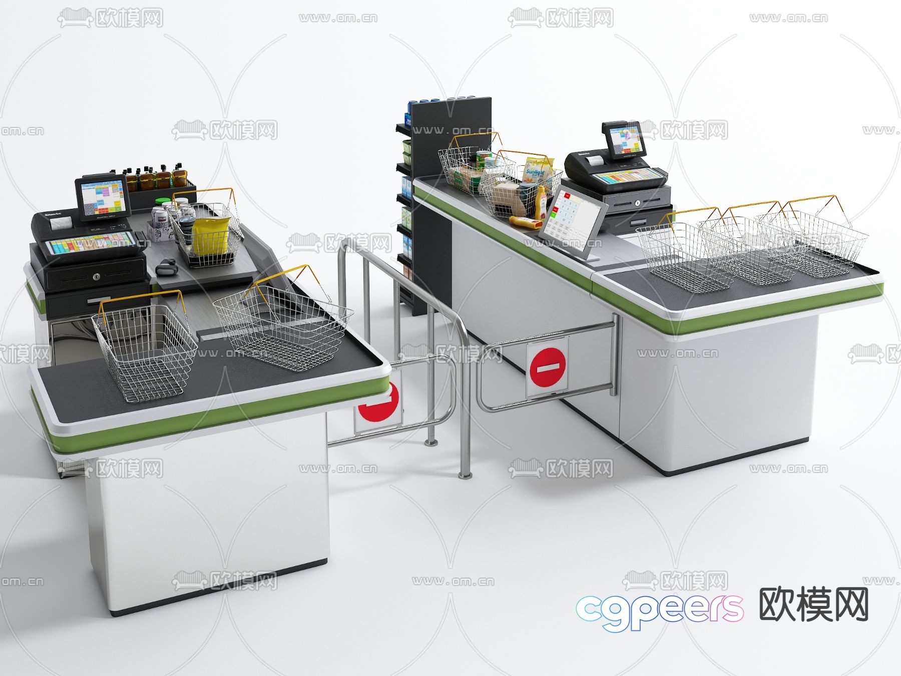 supermarket checkout cash register 3d model