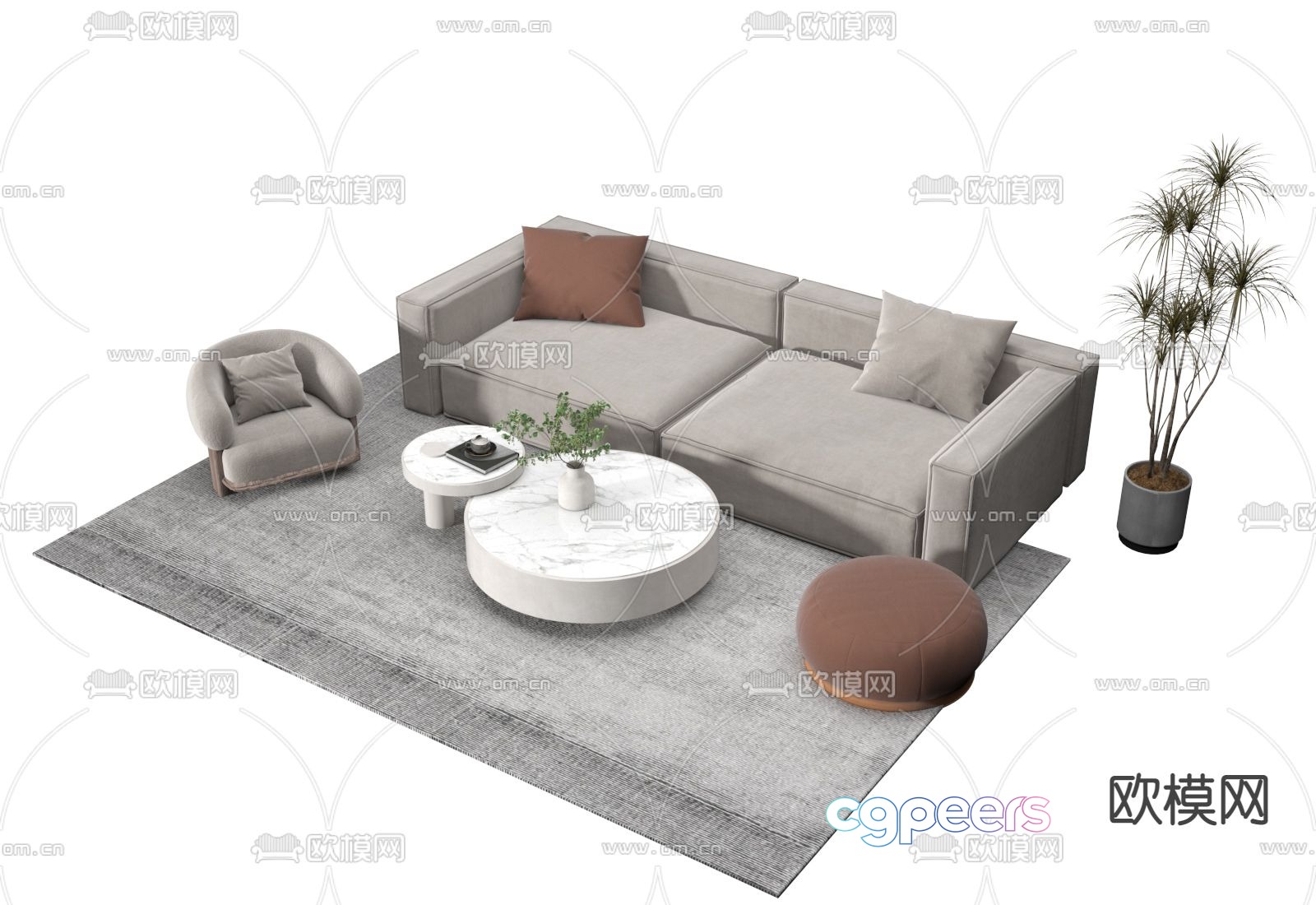 Combination sofa 3d model Combination sofa 3d model