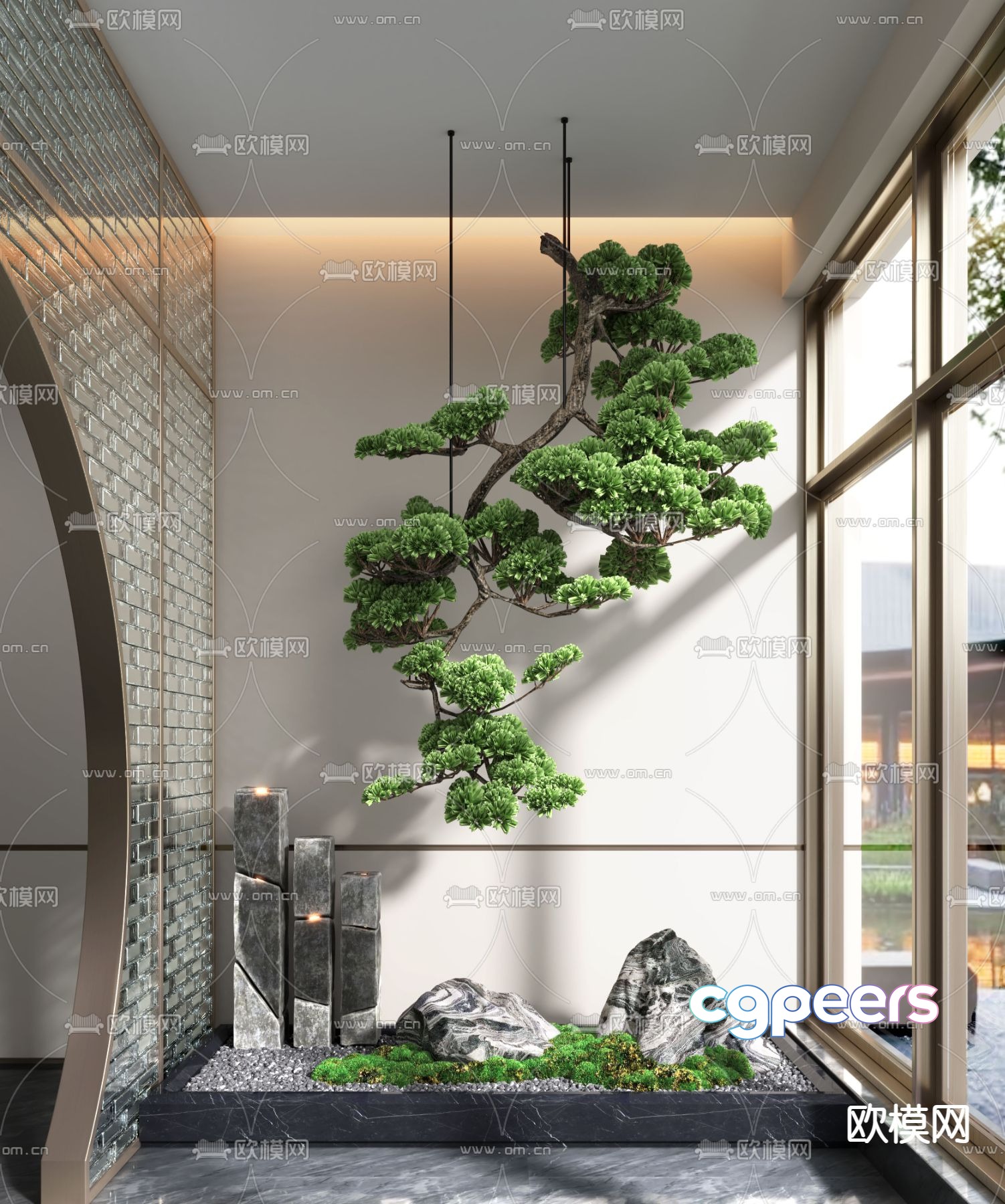 Upside down plant indoor landscaping 3d model Upside down plant indoor landscaping 3d model