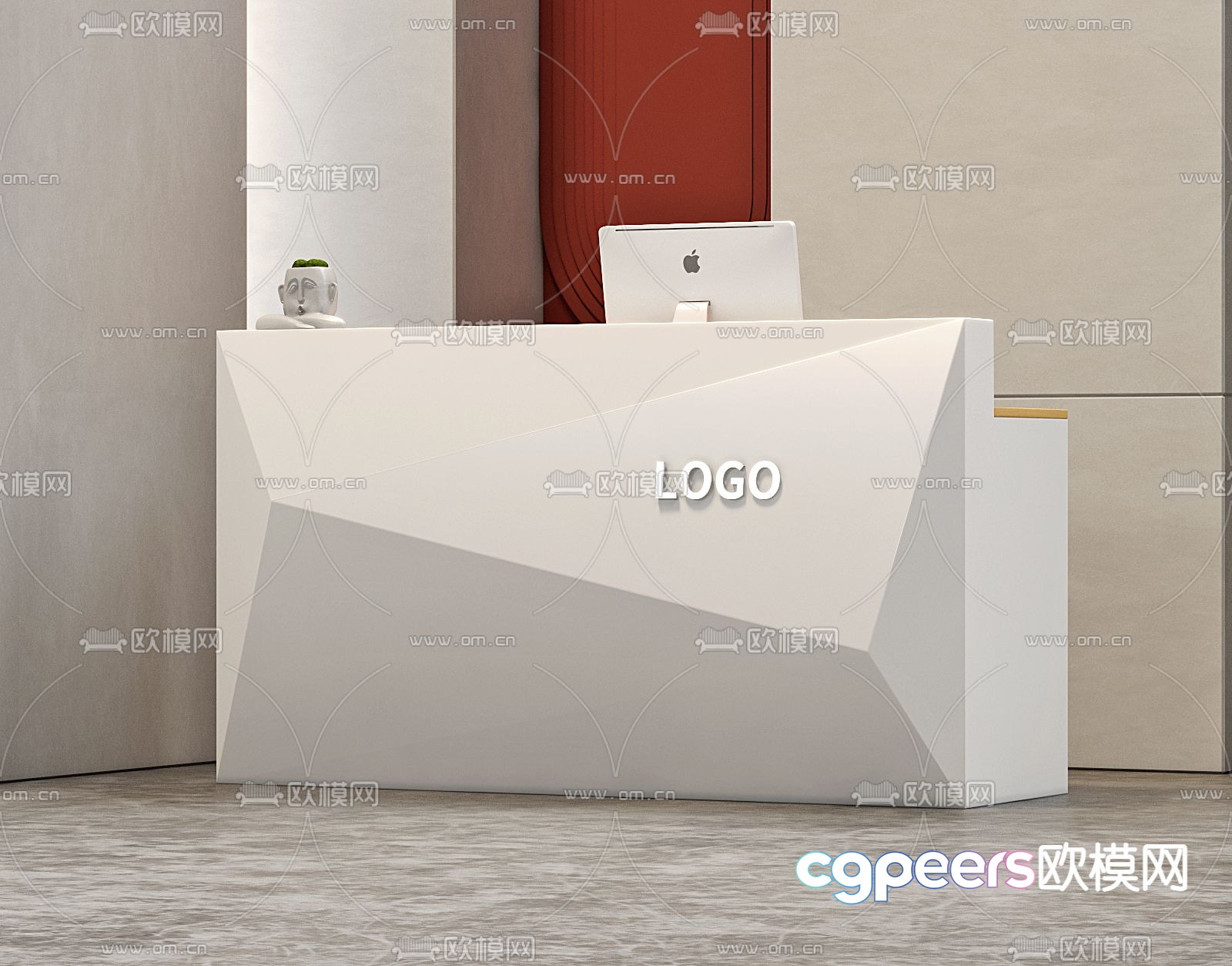 Front desk service desk 3d model Front desk service desk 3d model