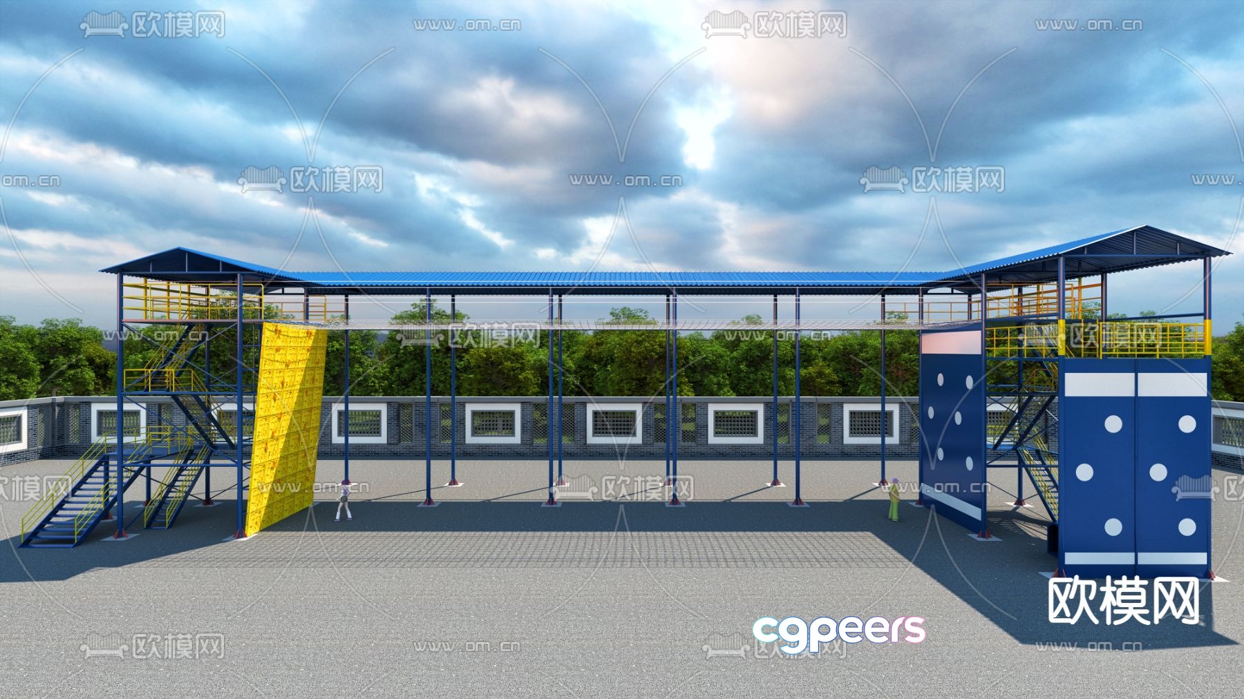 Steel structure training tower 3D model Steel structure training tower 3D model