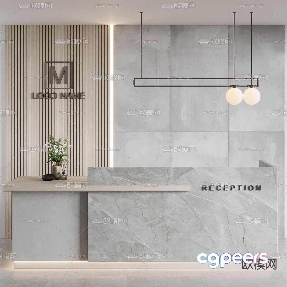 Office reception desk 3d model Office reception desk 3d model
