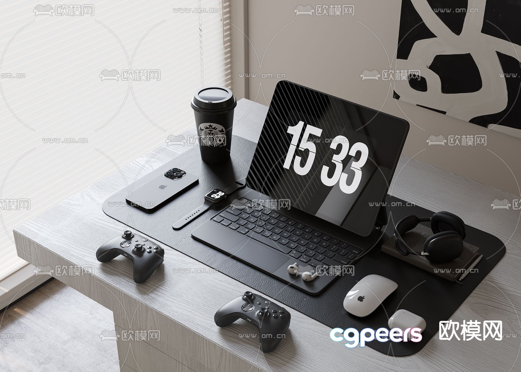 Office accessories stationery computer 3d model Office accessories stationery computer 3d model