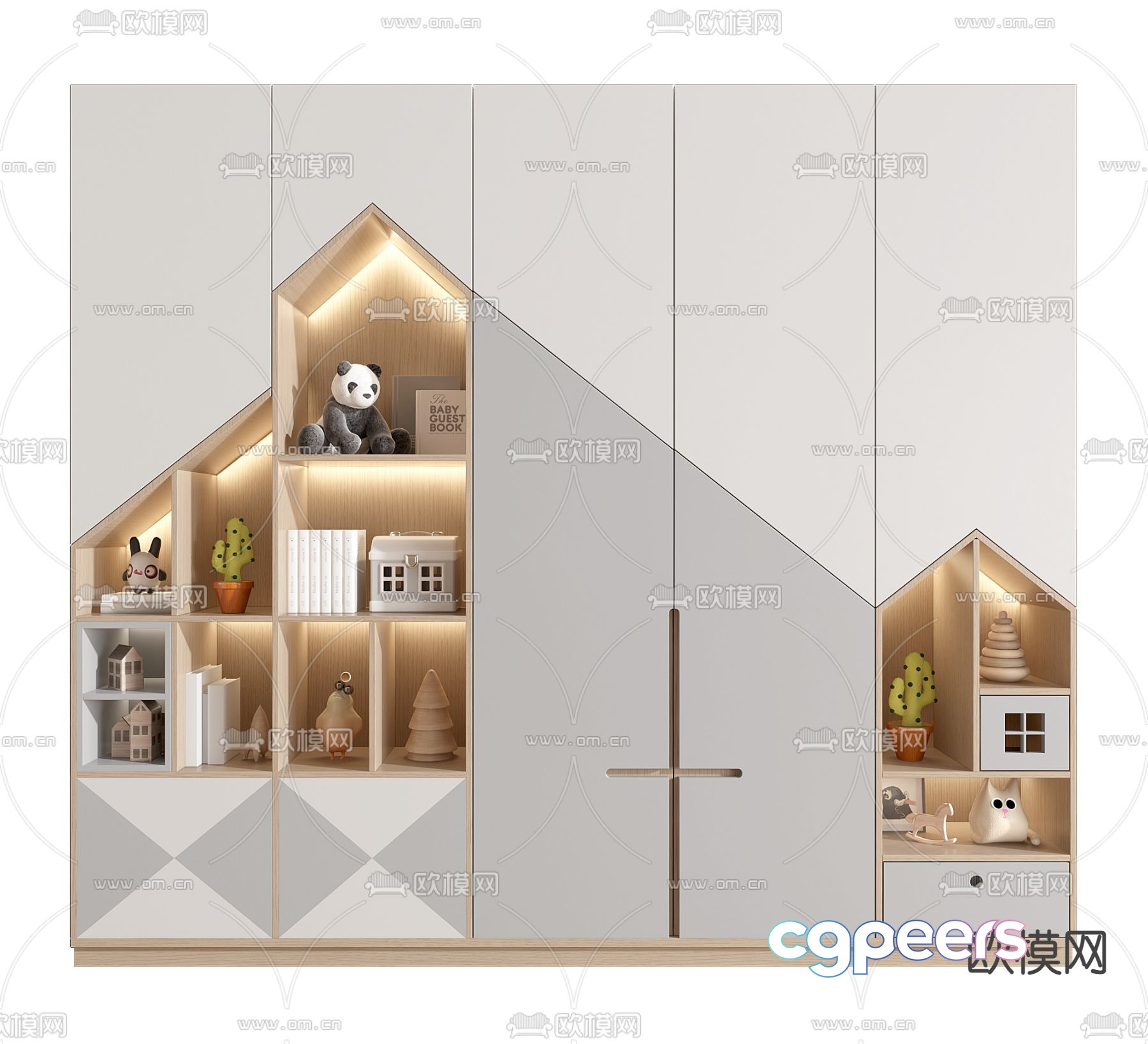 Children’s wardrobe bookcase 3d model Children’s wardrobe bookcase 3d model