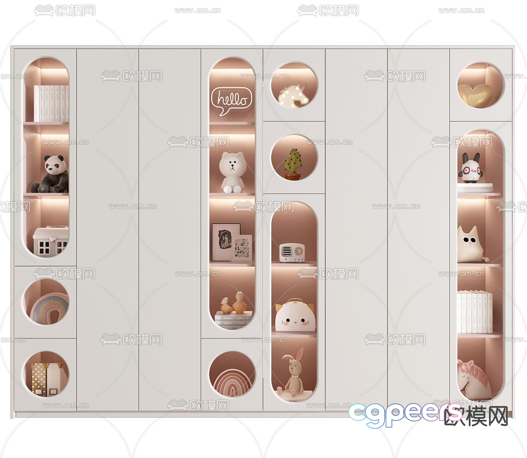 Children’s wardrobe bookcase 3d model Children’s wardrobe bookcase 3d model