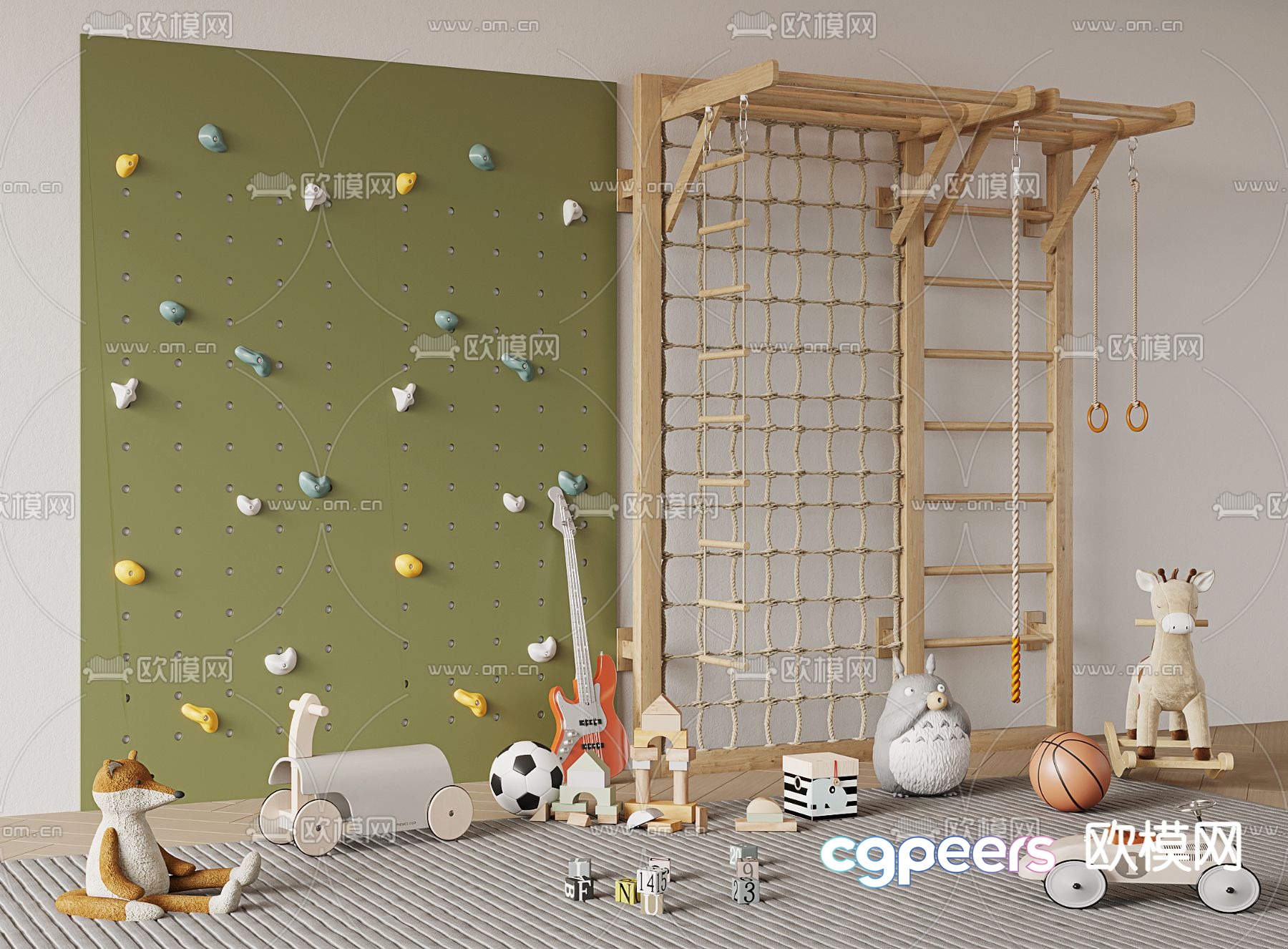 Children’s climbing frame climbing wall 3d model Children’s climbing frame climbing wall 3d model