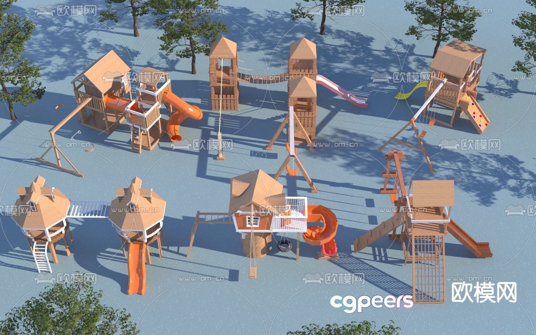 slide swing amusement equipment 3d model slide swing amusement equipment 3d model