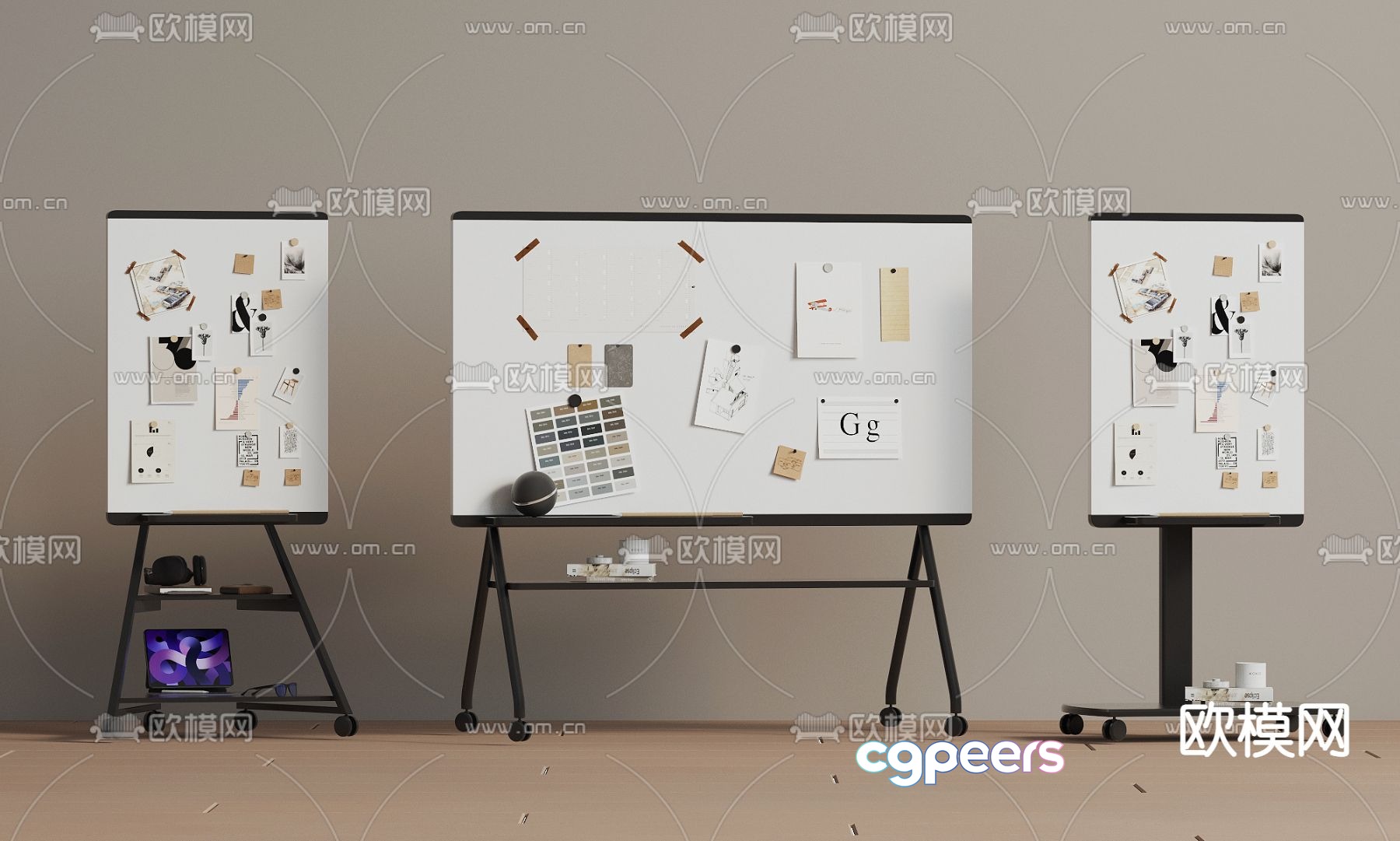 Office whiteboard noteboard 3d model Office whiteboard noteboard 3d model
