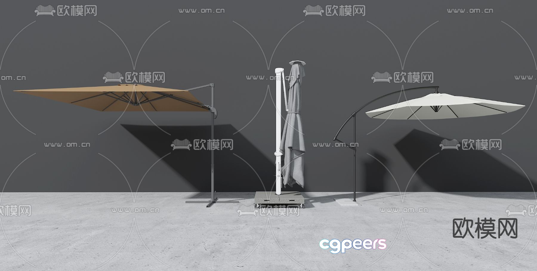 Outdoor umbrella, parasol, folding umbrella 3d model