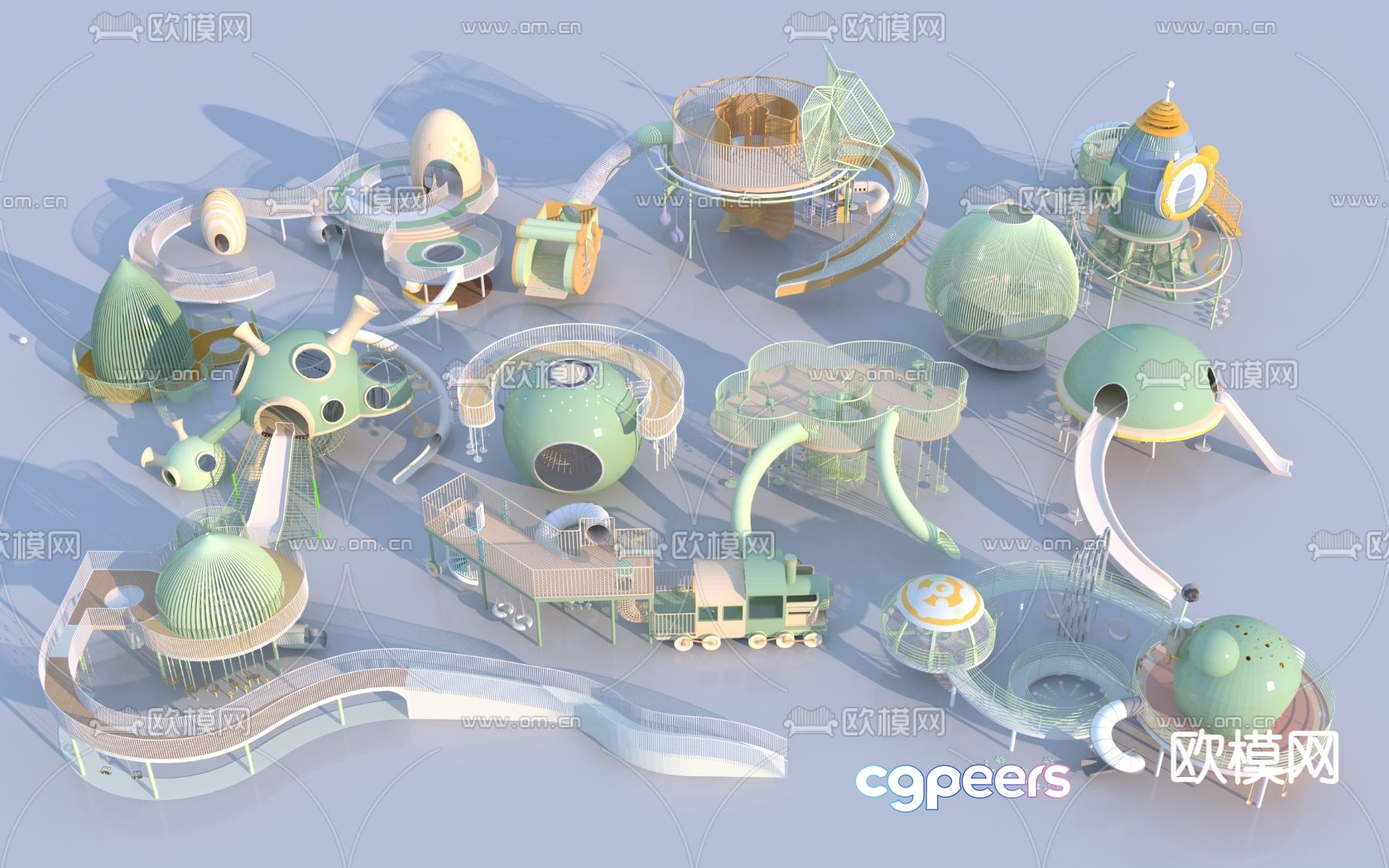 Amusement facilities slide 3d model Amusement facilities slide 3d model