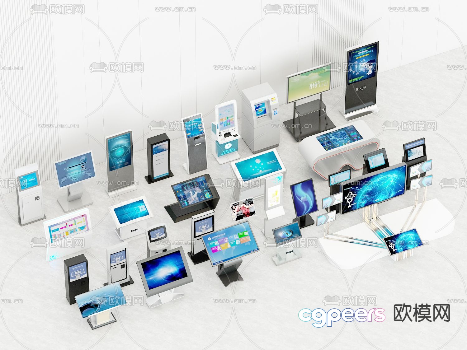 Touch all-in-one machine, automatic number taking machine, number calling machine 3D model Touch all-in-one machine, automatic number taking machine, number calling machine 3D model