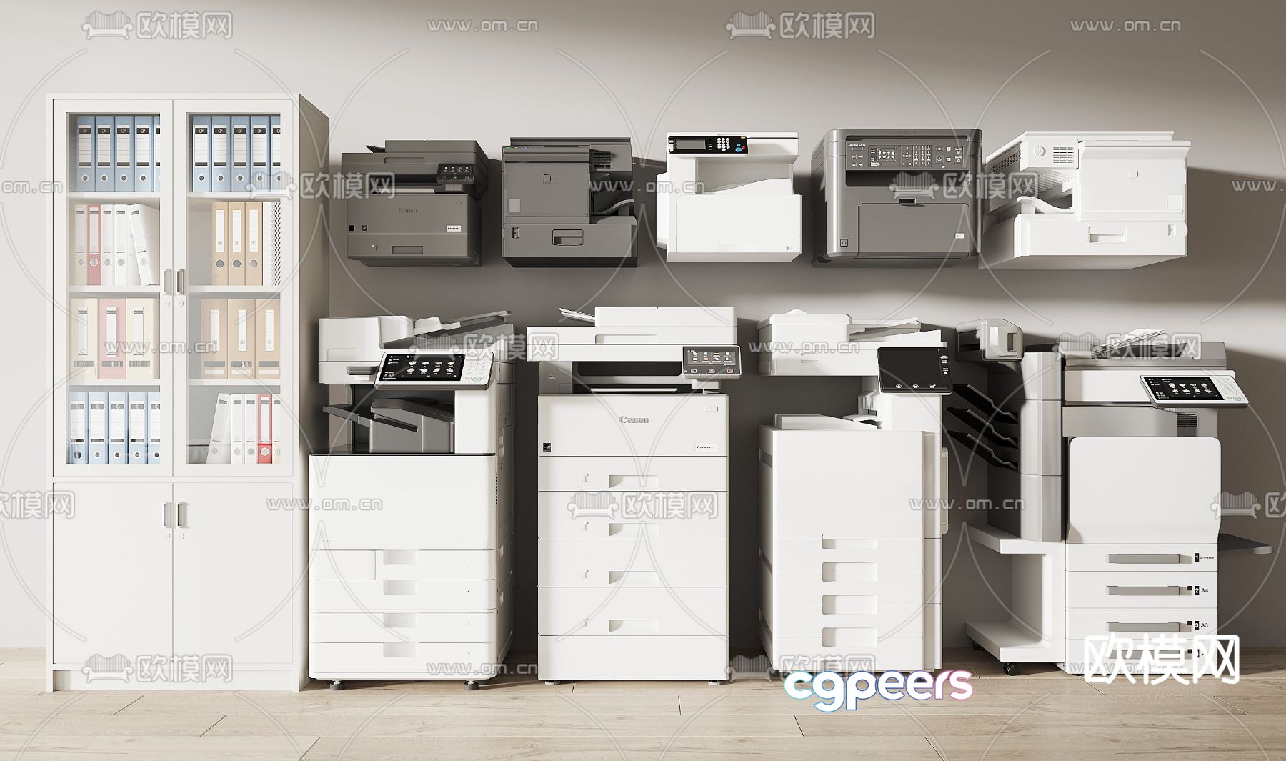 File cabinet printer copier 3d model File cabinet printer copier 3d model