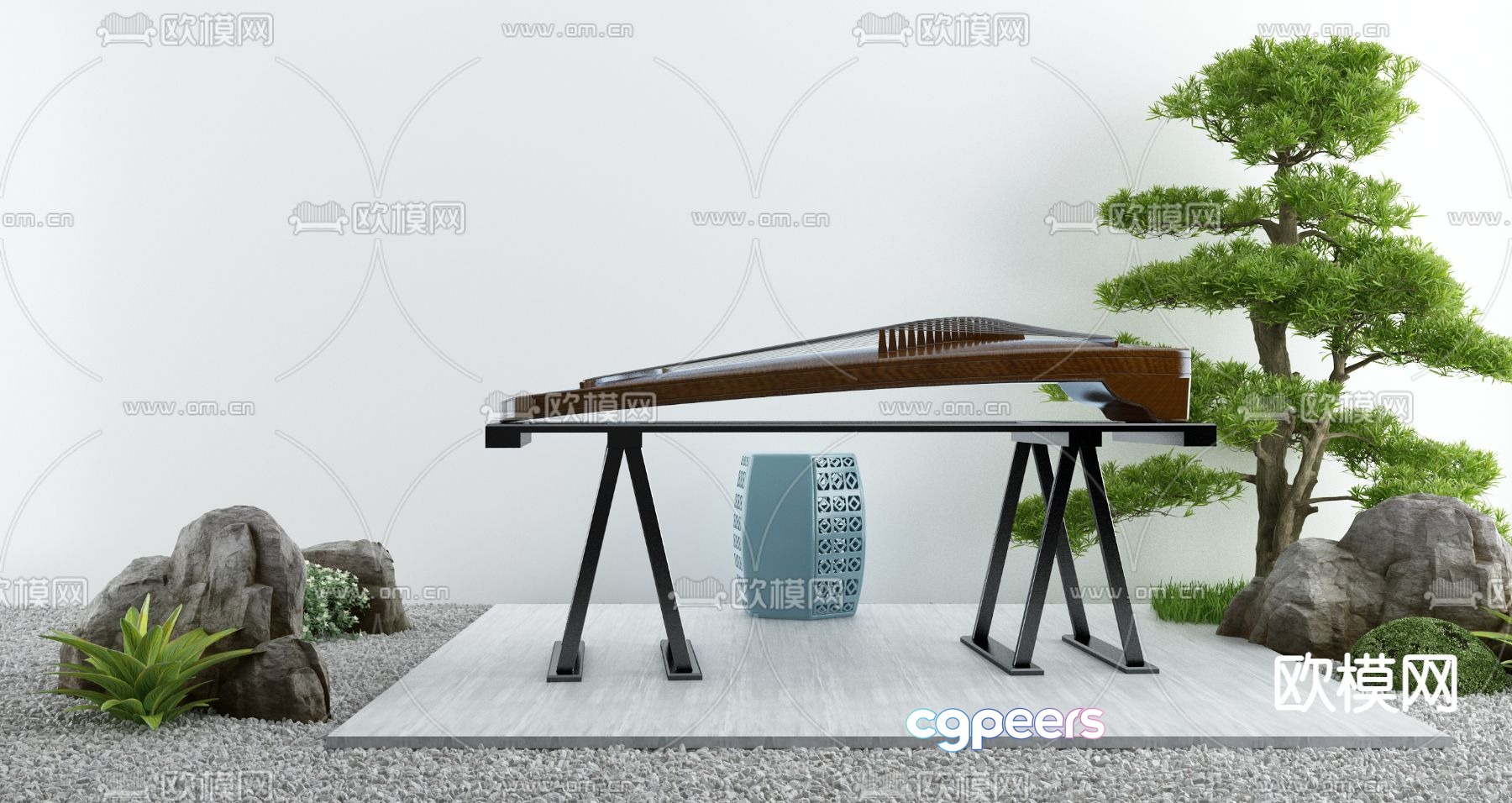 Guzheng 3d model Guzheng 3d model
