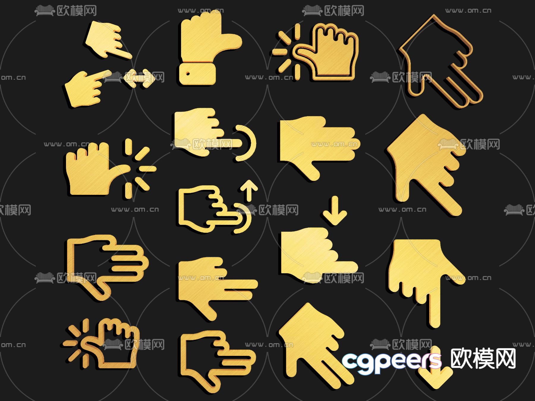 Gesture indication logo sign 3d model Gesture indication logo sign 3d model