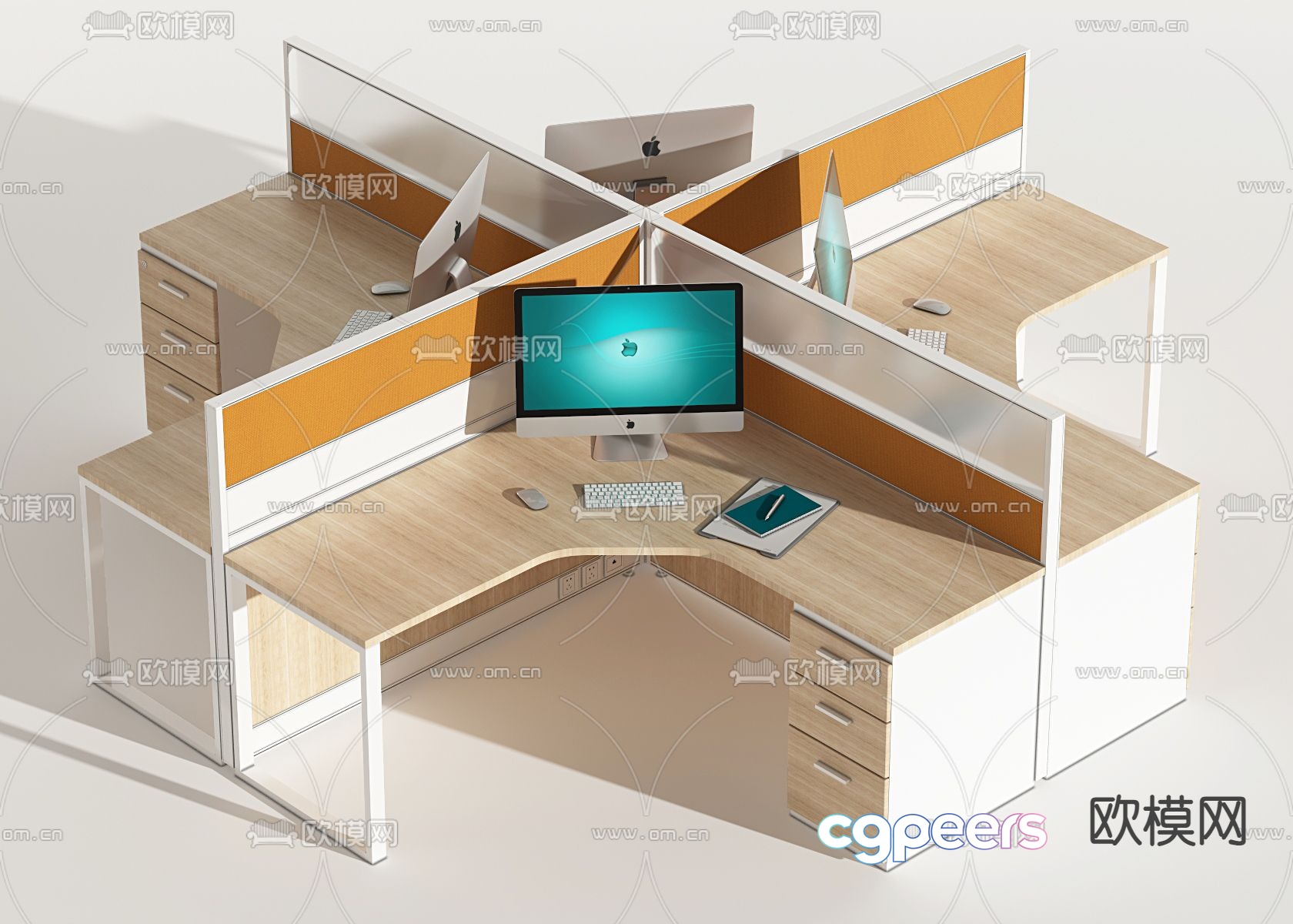 desk workstation 3d model desk workstation 3d model