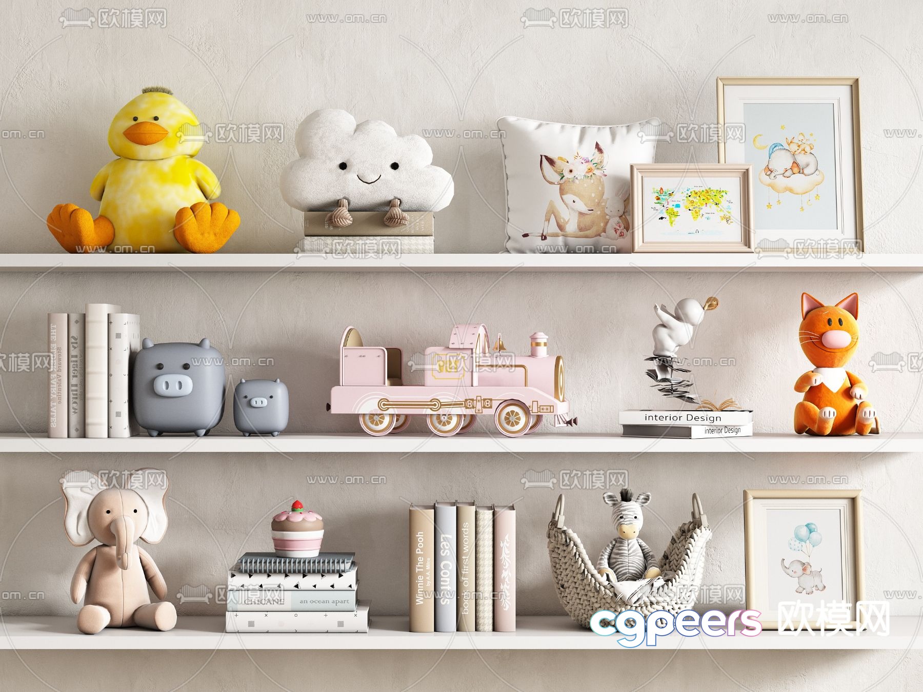 Children’s ornaments dolls dolls books 3d model Children’s ornaments dolls dolls books 3d model