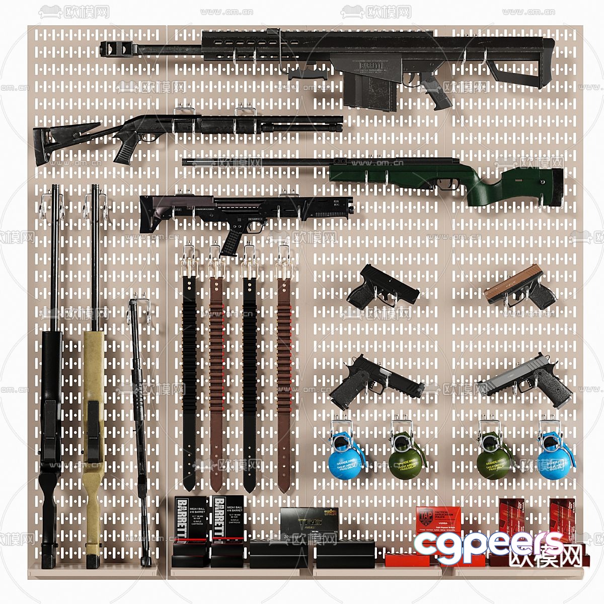 Military weapons machine gun sniper rifle shotgun pistol grenade 3d model Military weapons machine gun sniper rifle shotgun pistol grenade 3d model