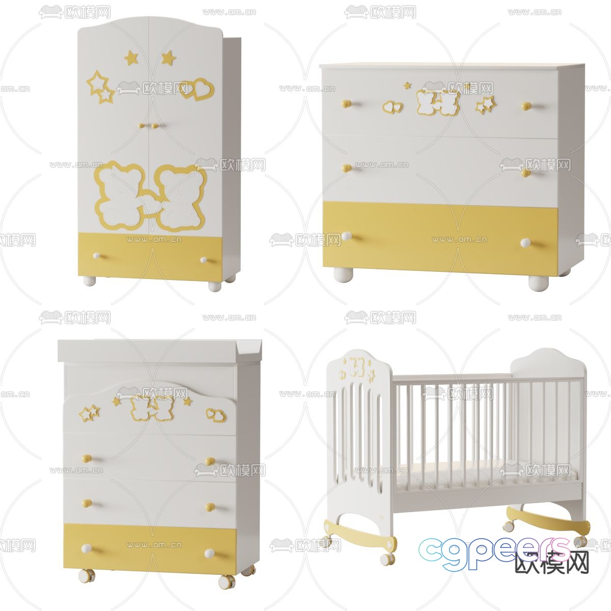 bedside table crib 3d model bedside table crib 3d model
