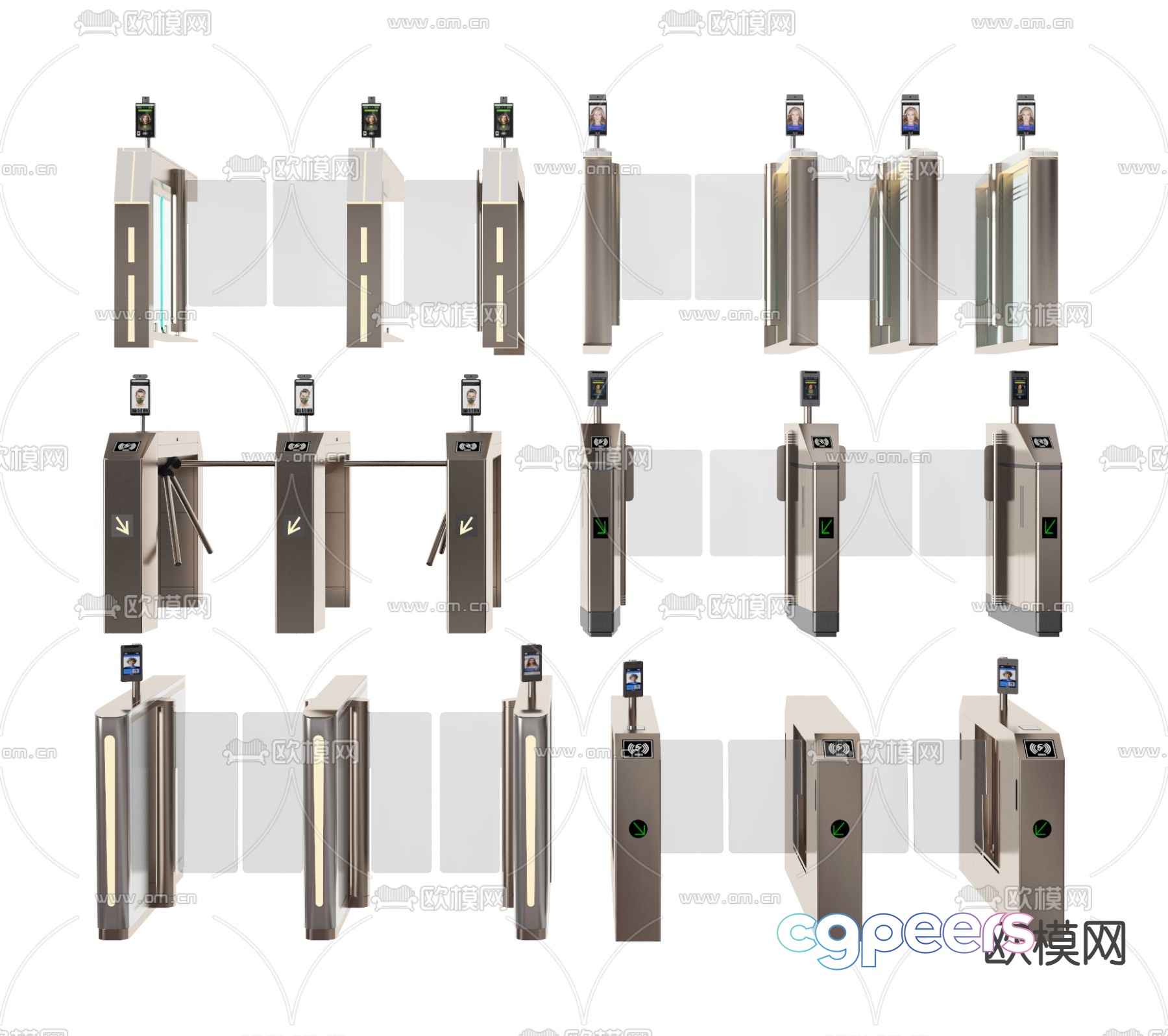 Gate, gate, induction door, security gate 3D model Gate, gate, induction door, security gate 3D model