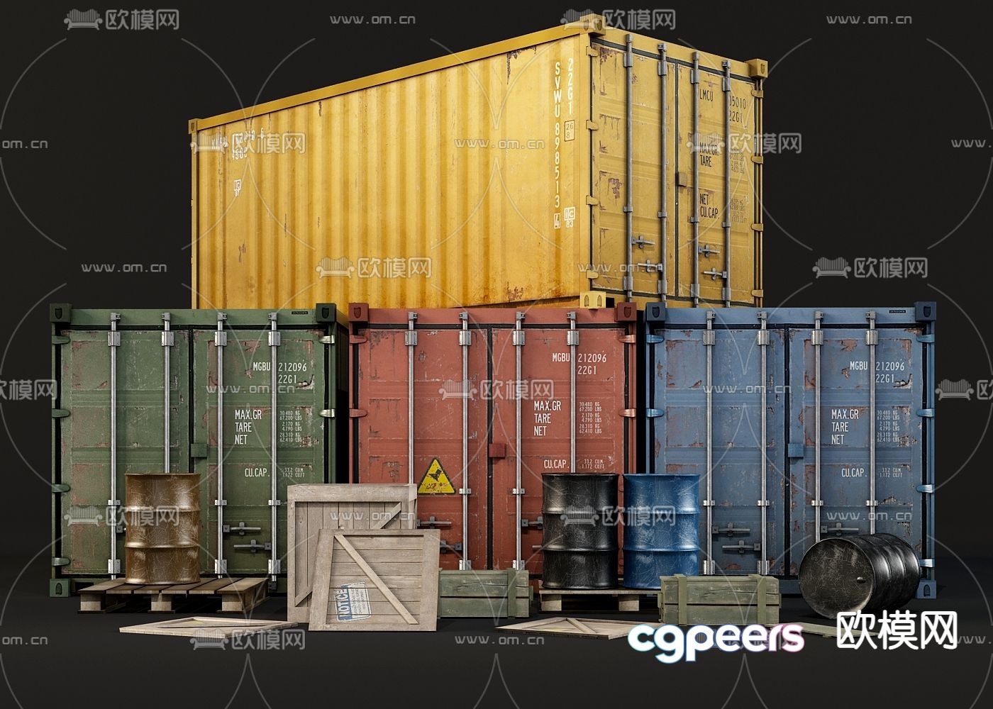 Industrial style container iron box 3d model Industrial style container iron box 3d model