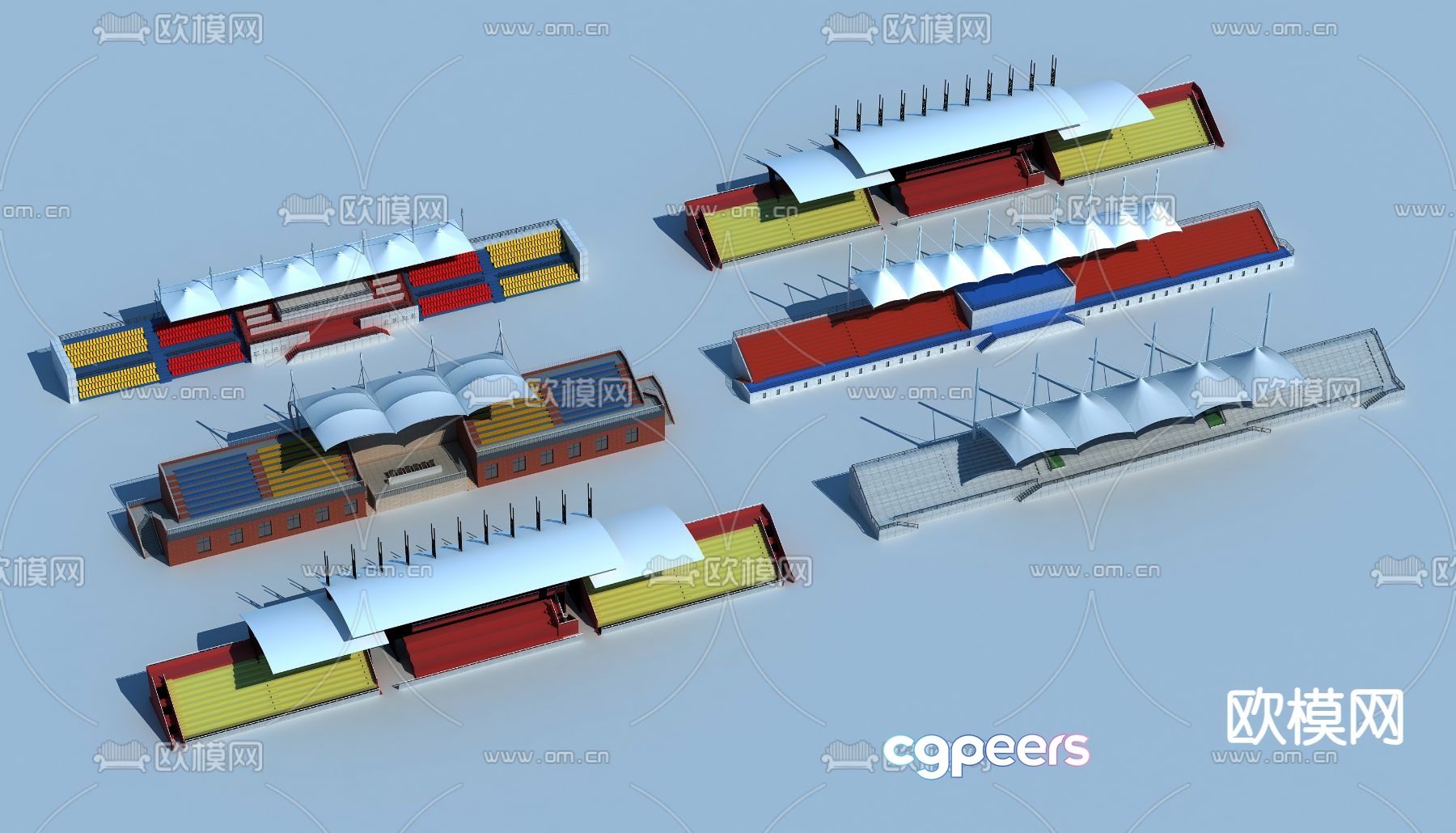Sports stand, performance stand, flag stand 3d model Sports stand, performance stand, flag stand 3d model