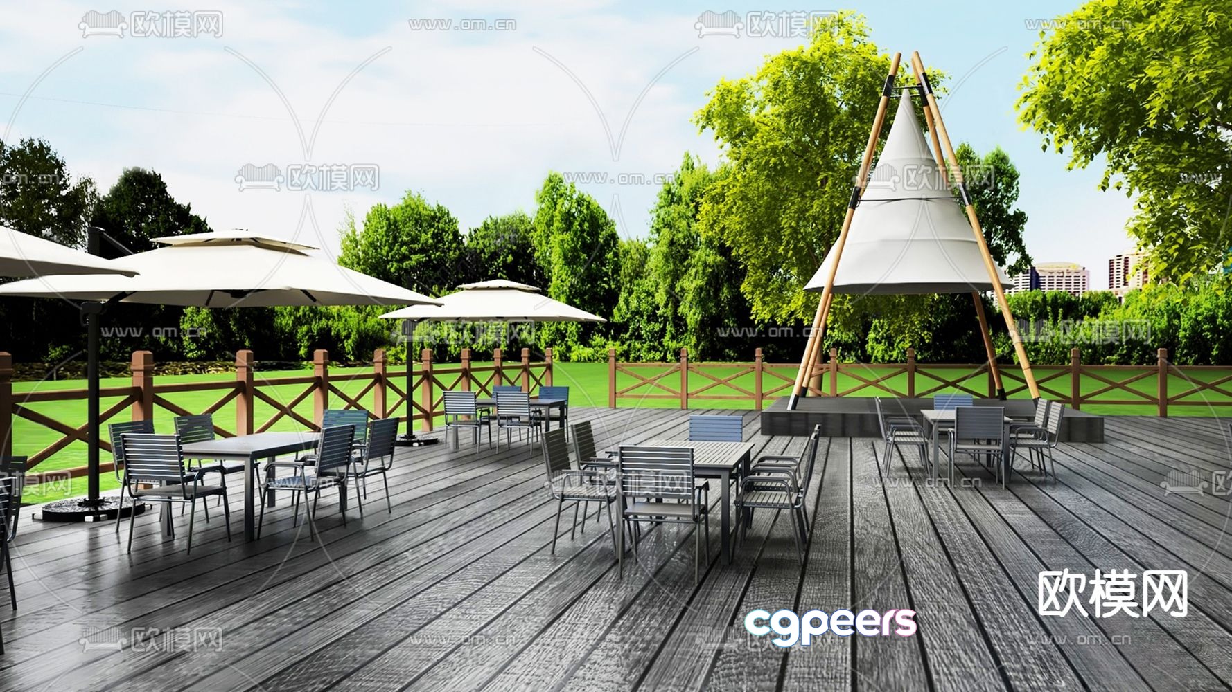 Cafe exterior 3d model Cafe exterior 3d model