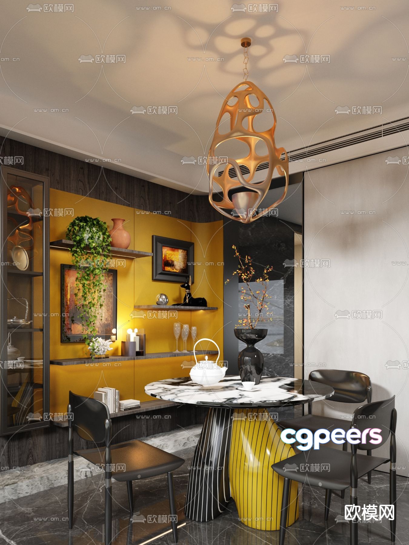 Dimensional design postmodern restaurant 3d model Dimensional design postmodern restaurant 3d model