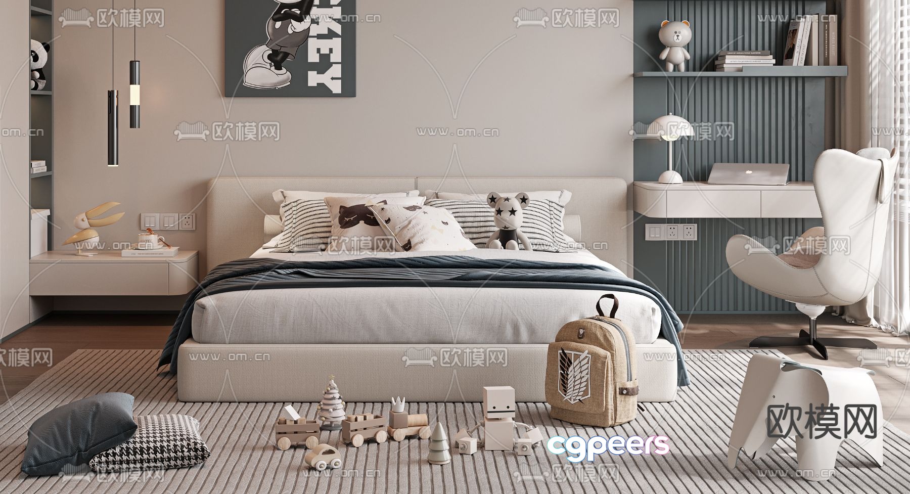 children’s bed child’s bed double bed 3d model children’s bed child’s bed double bed 3d model