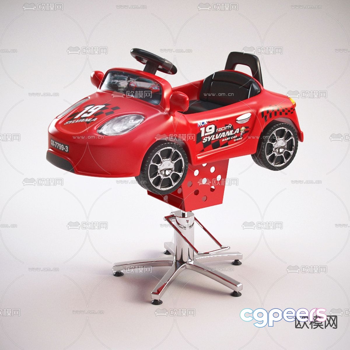Children's barber seat 3d model Children's barber seat 3d model