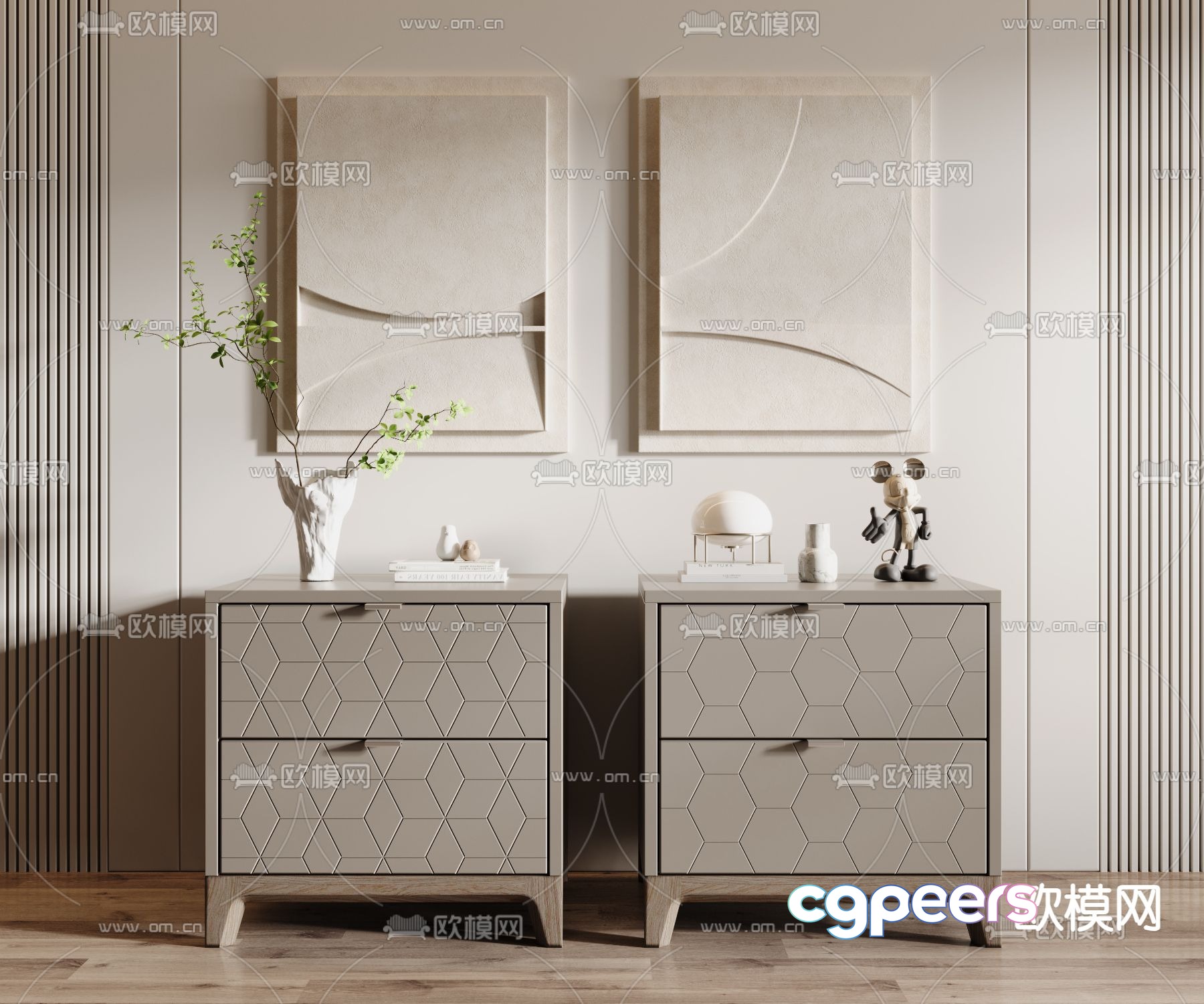 Nordic bedside table 3d model Nordic bedside table 3d model