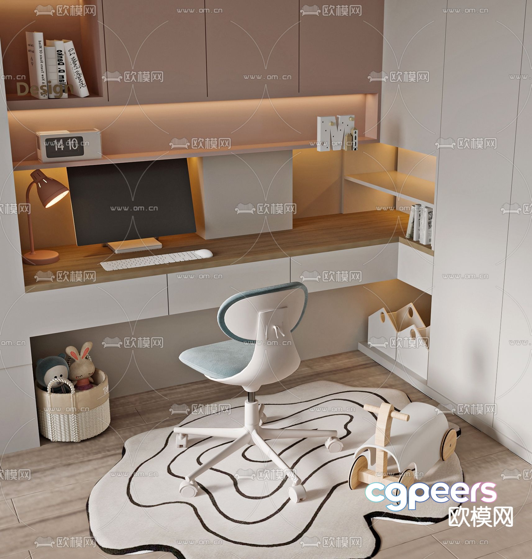 Children’s desk study table 3d model Children’s desk study table 3d model
