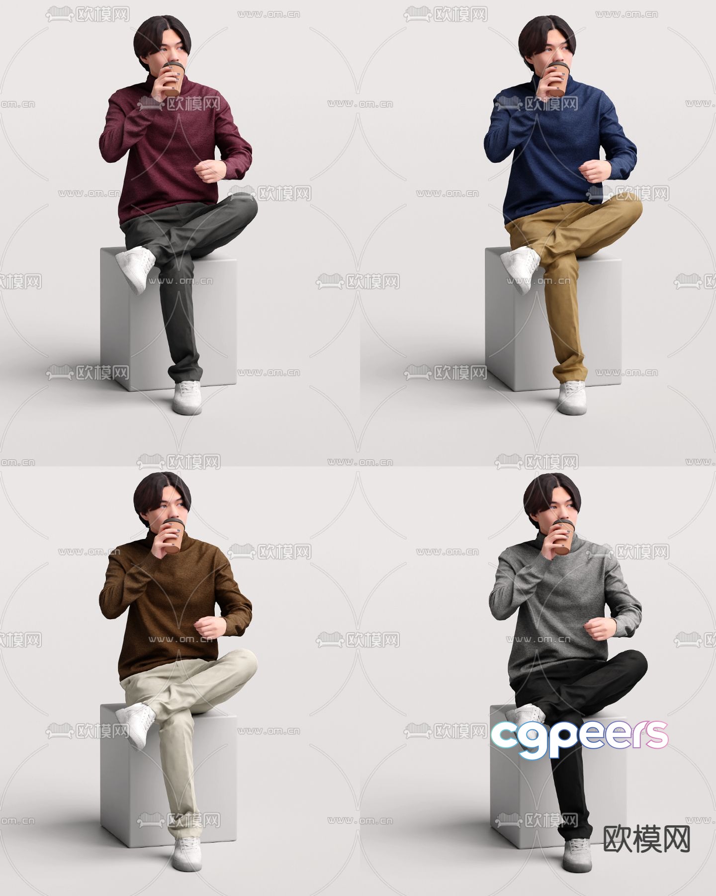 Sitting figure man 3d model Sitting figure man 3d model