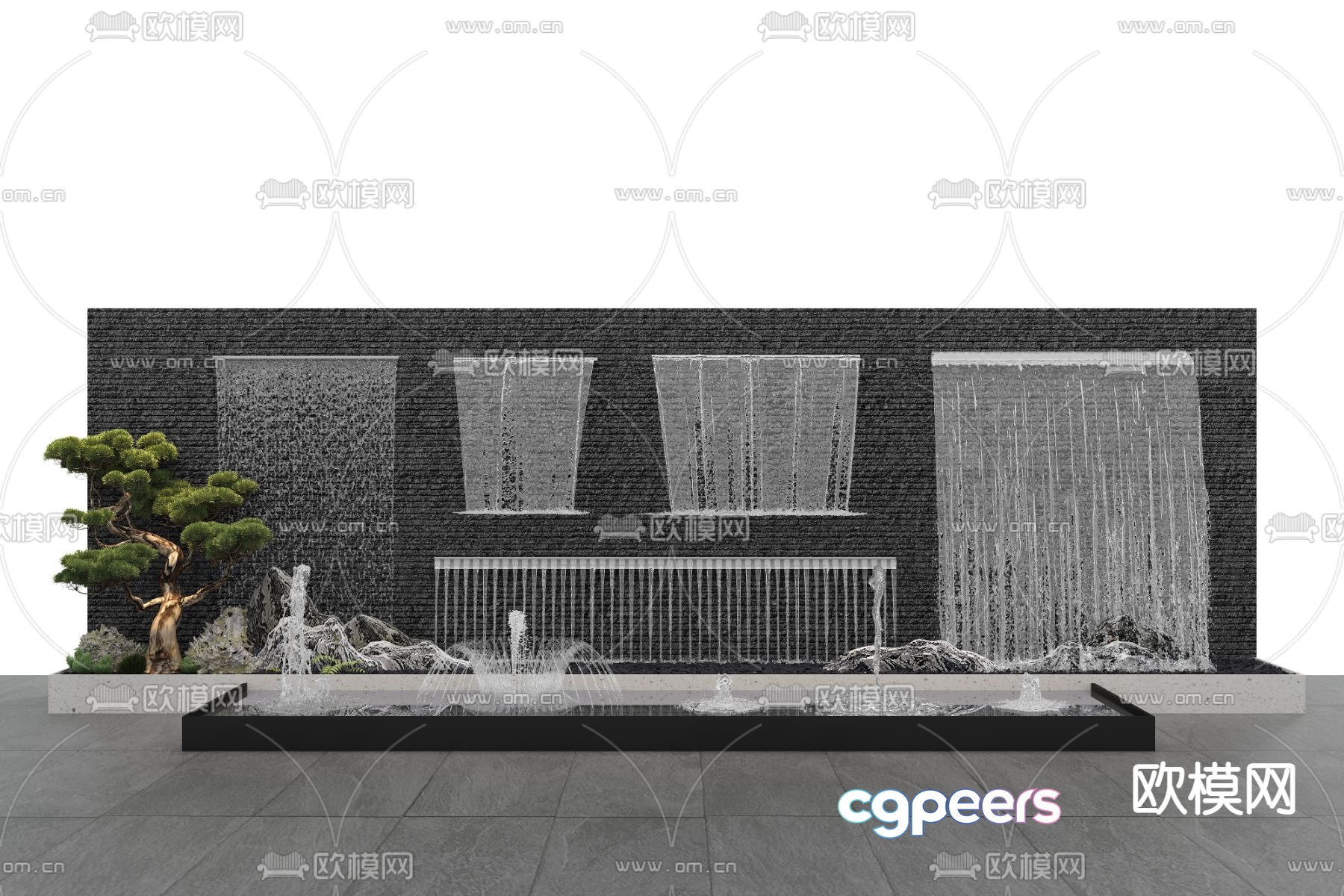 Water curtain flowing water wall waterfall sketch 3D model Water curtain flowing water wall waterfall sketch 3D model