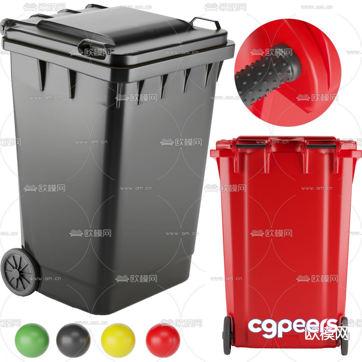 Public trash can classified trash 3d model