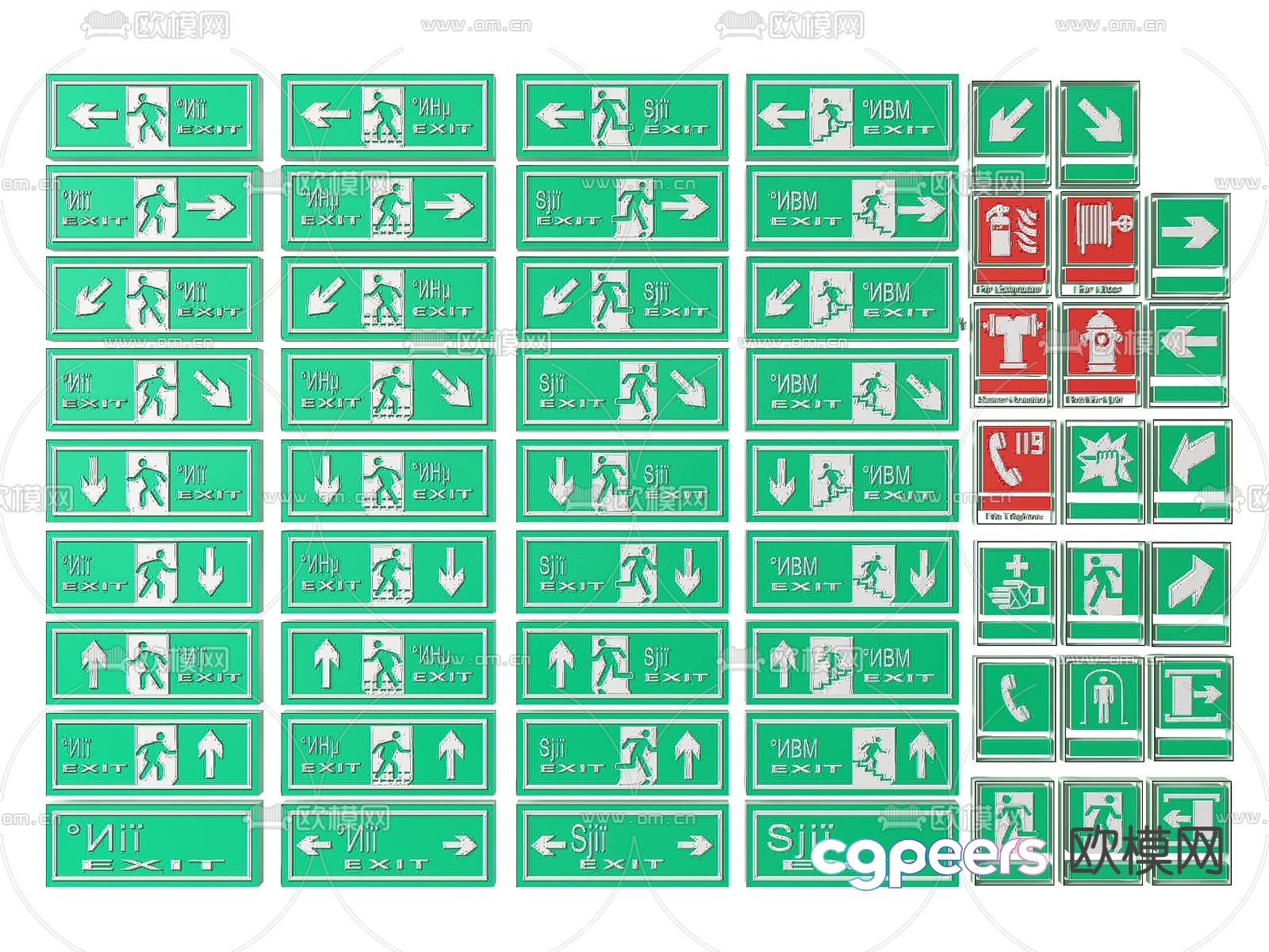Safety exit sign 3d model Safety exit sign 3d model