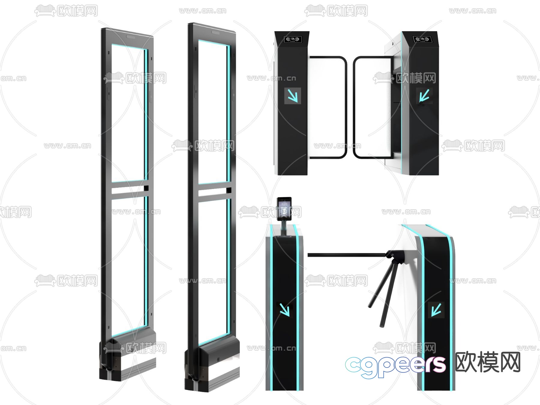 Security gate, prohibited machine door, sensor door, fingerprint machine 3D model
