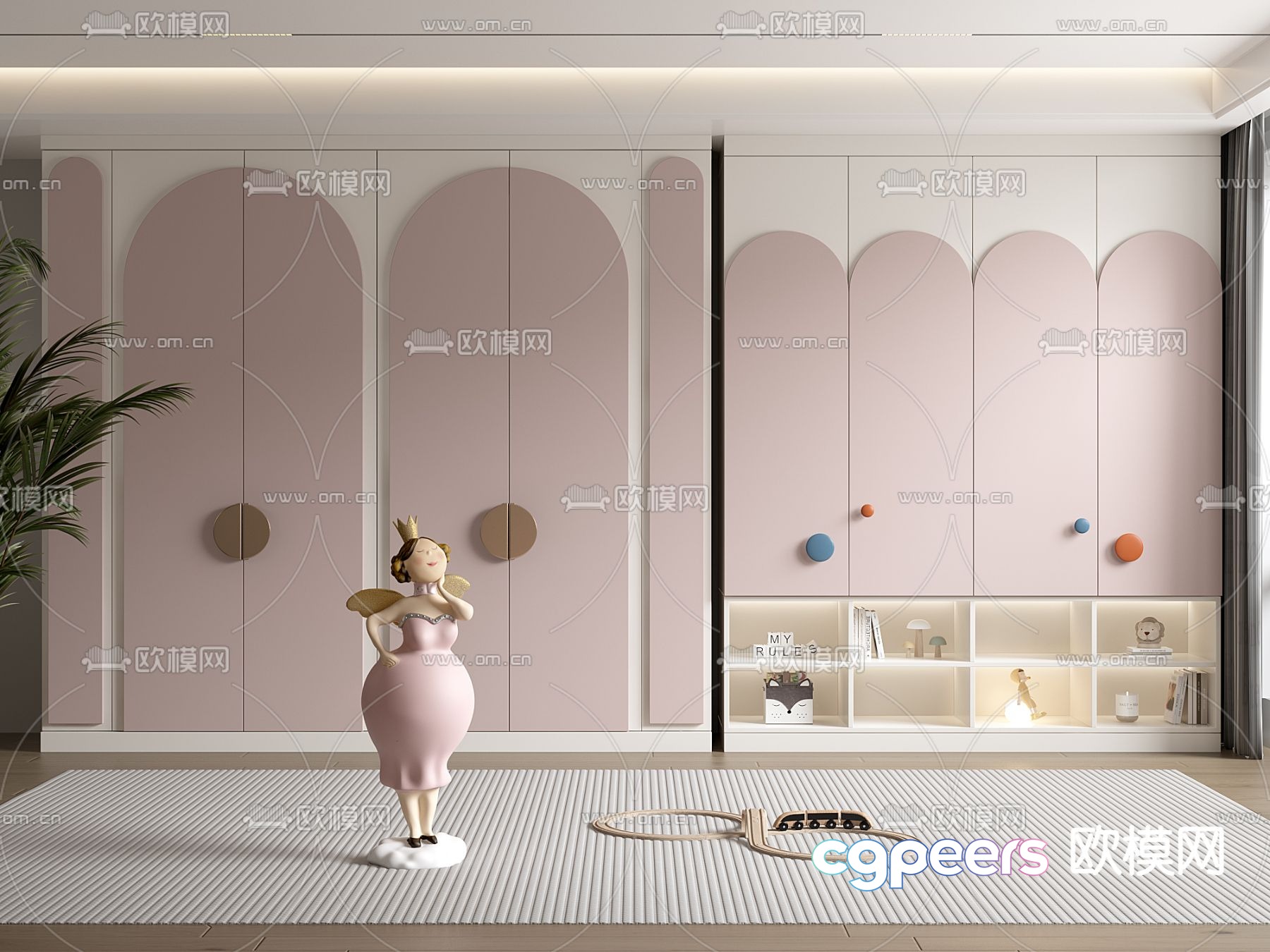 Children’s wardrobe bookcase 3d model Children’s wardrobe bookcase 3d model