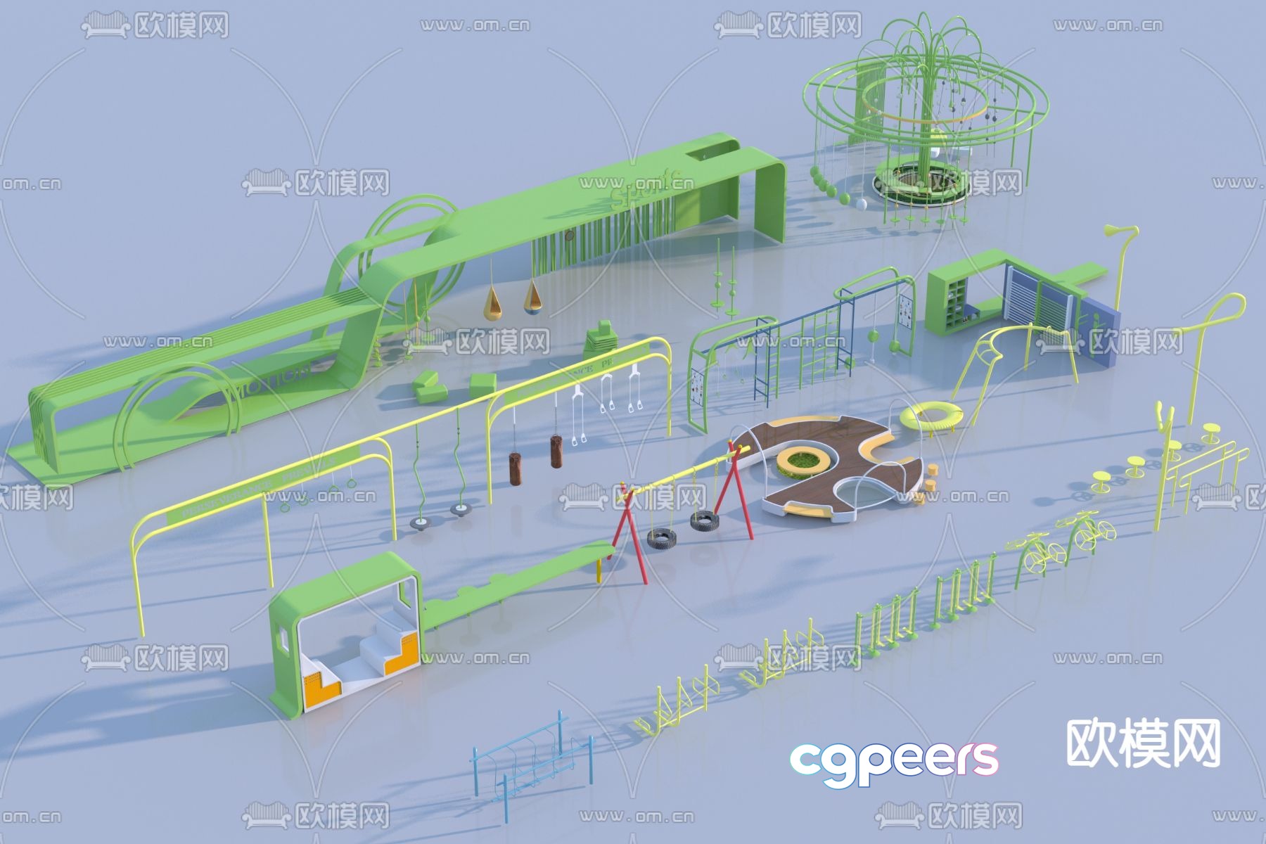 Children's play equipment swing 3d model Children's play equipment swing 3d model