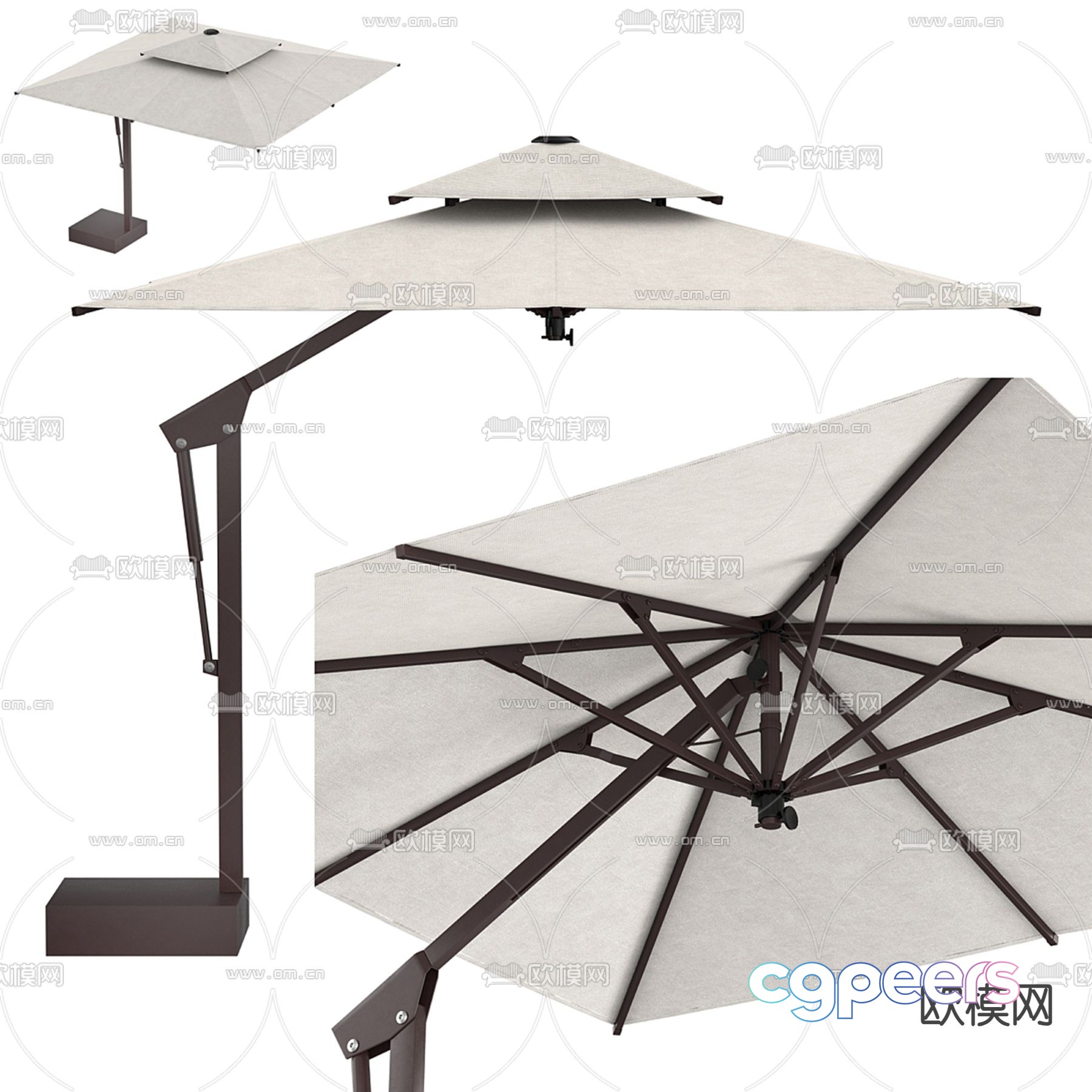 Cantilever umbrella parasol 3d model