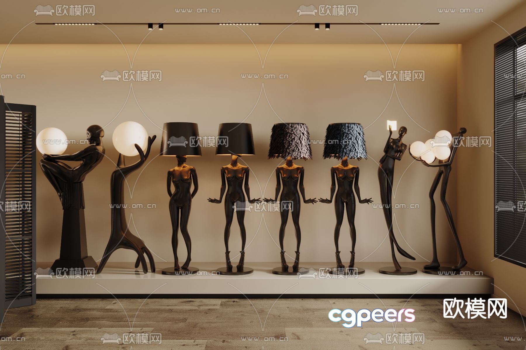 Human body floor lamp sculpture floor lamp 3d model Human body floor lamp sculpture floor lamp 3d model