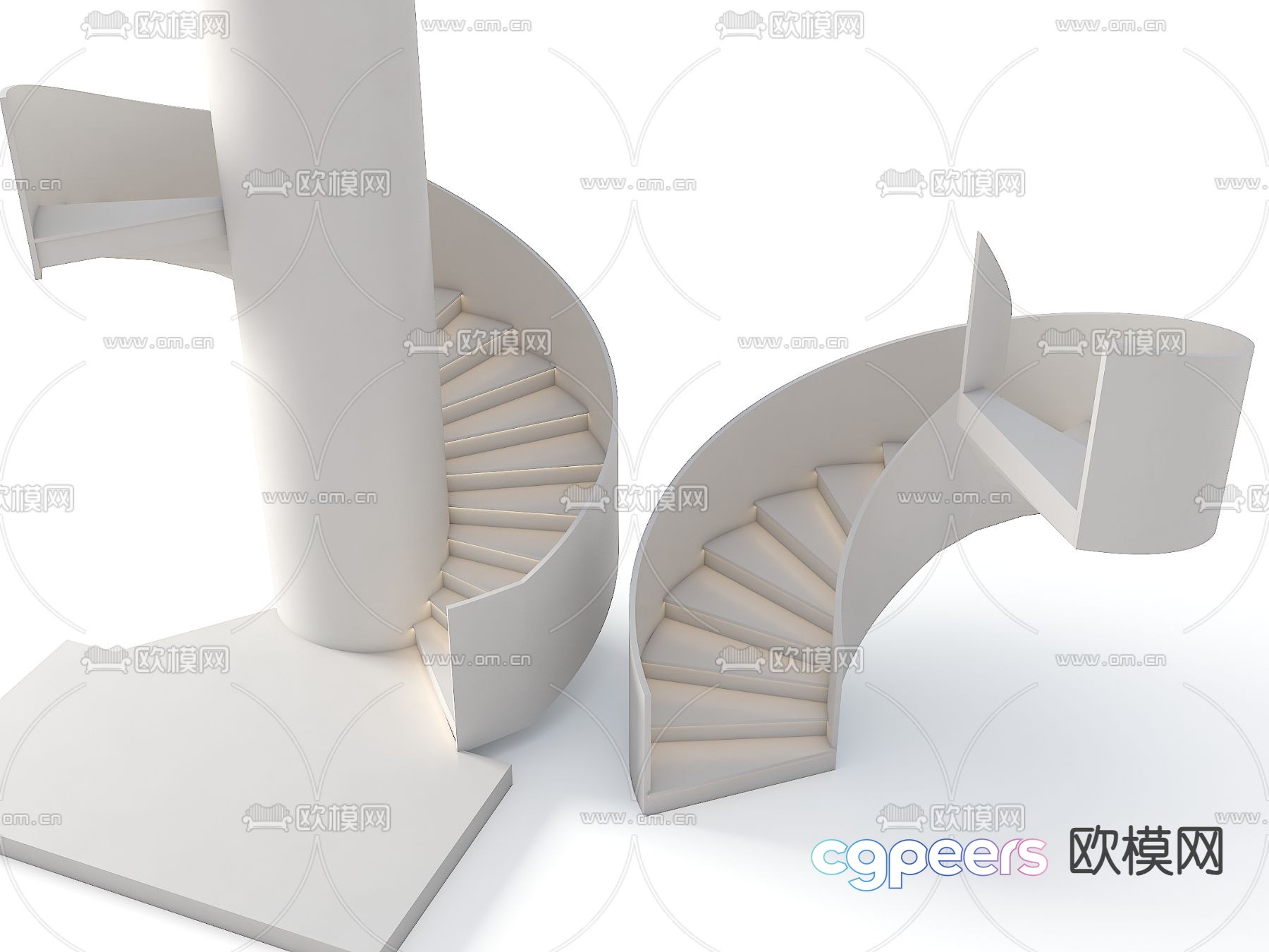 Handrail Stairs Rotary Stairs 3D Model Handrail Stairs Rotary Stairs 3D Model