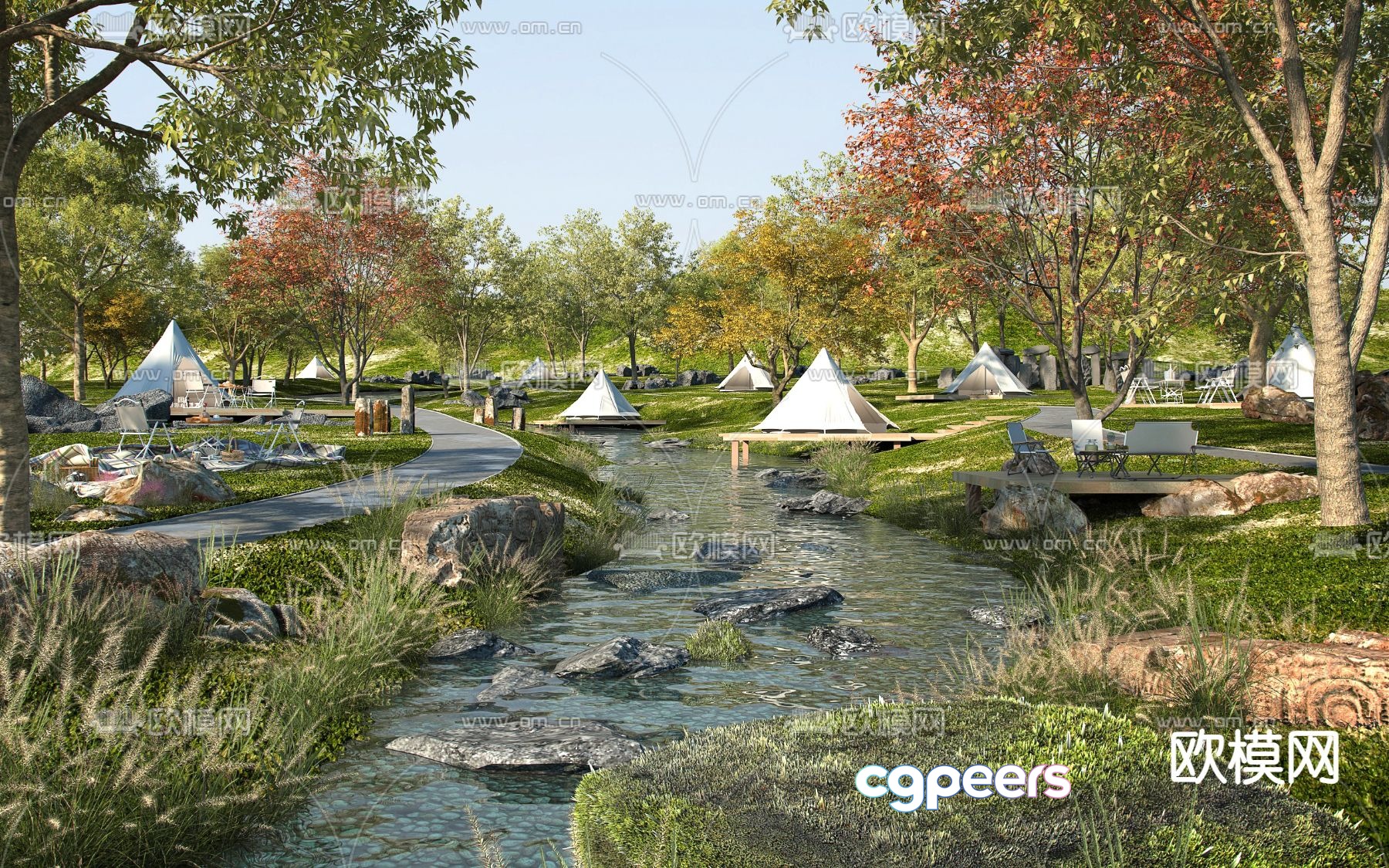 campsite stream gully 3d model campsite stream gully 3d model