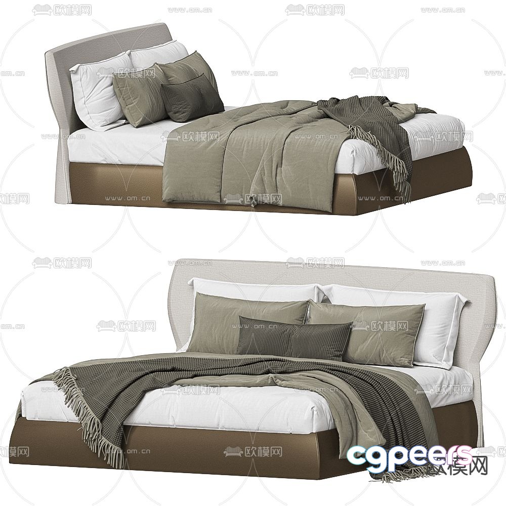 Esedra double bed 3d model Esedra double bed 3d model