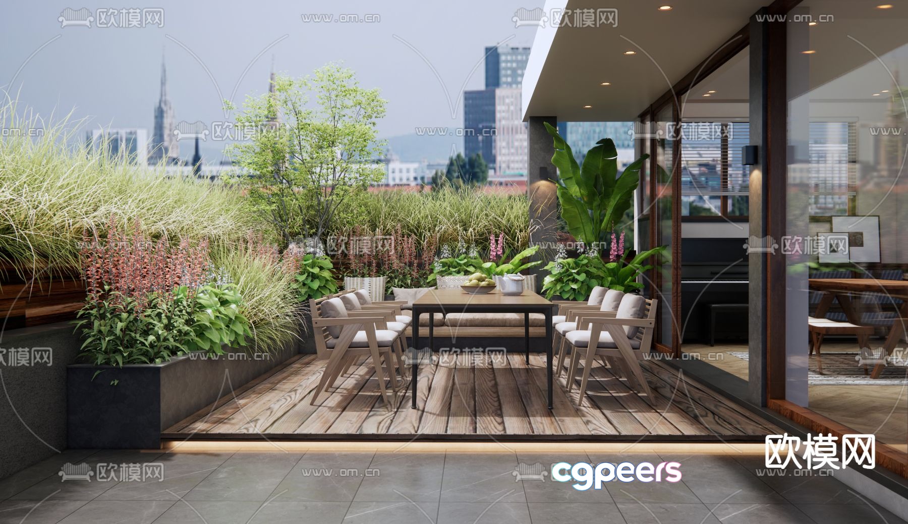 balcony terrace roof garden 3d model balcony terrace roof garden 3d model