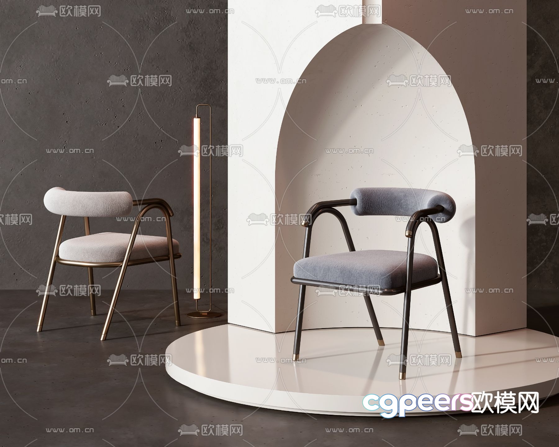 Light luxury chair dining chair 3d model Light luxury chair dining chair 3d model