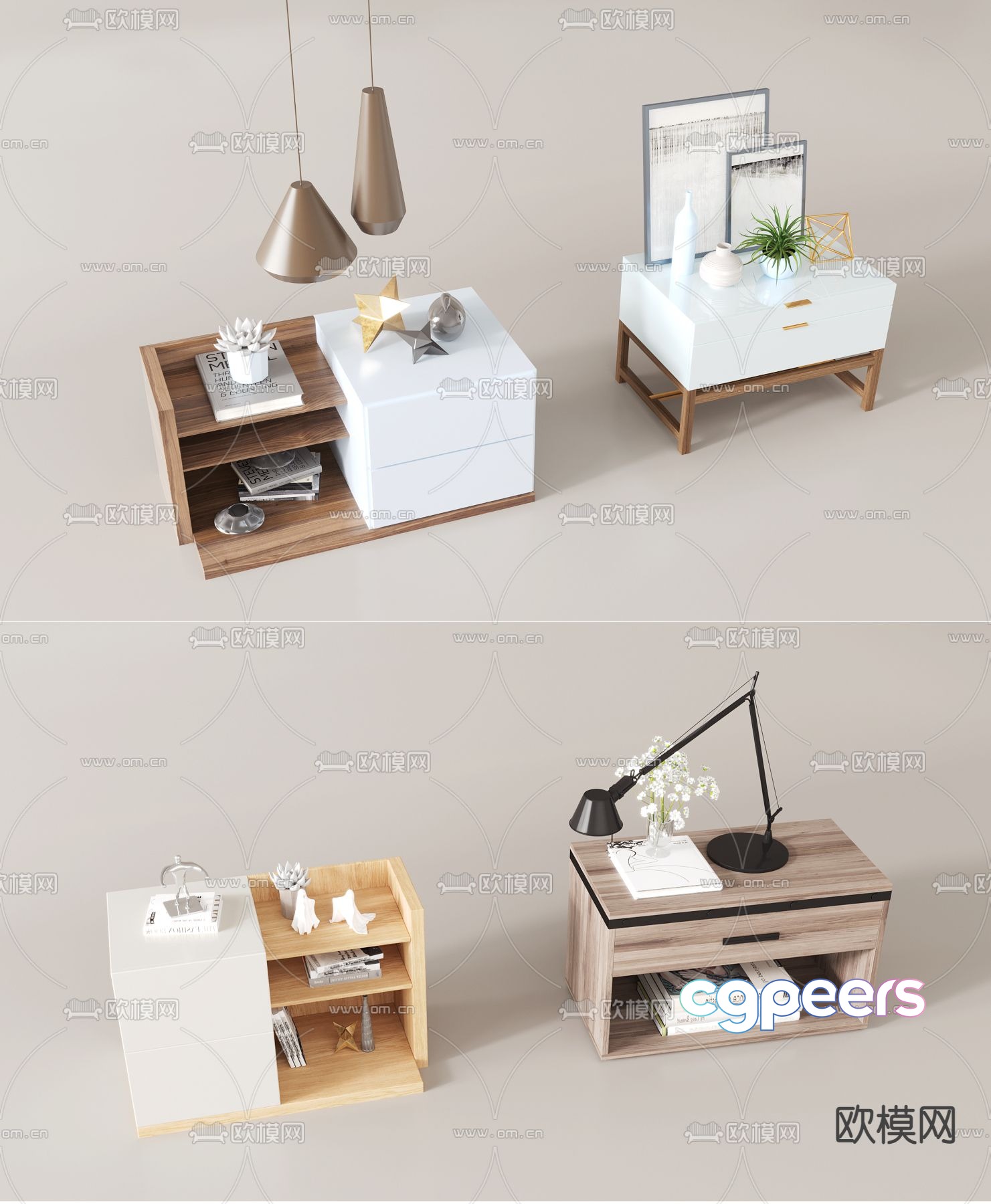 Modern bedside table 3d model Modern bedside table 3d model