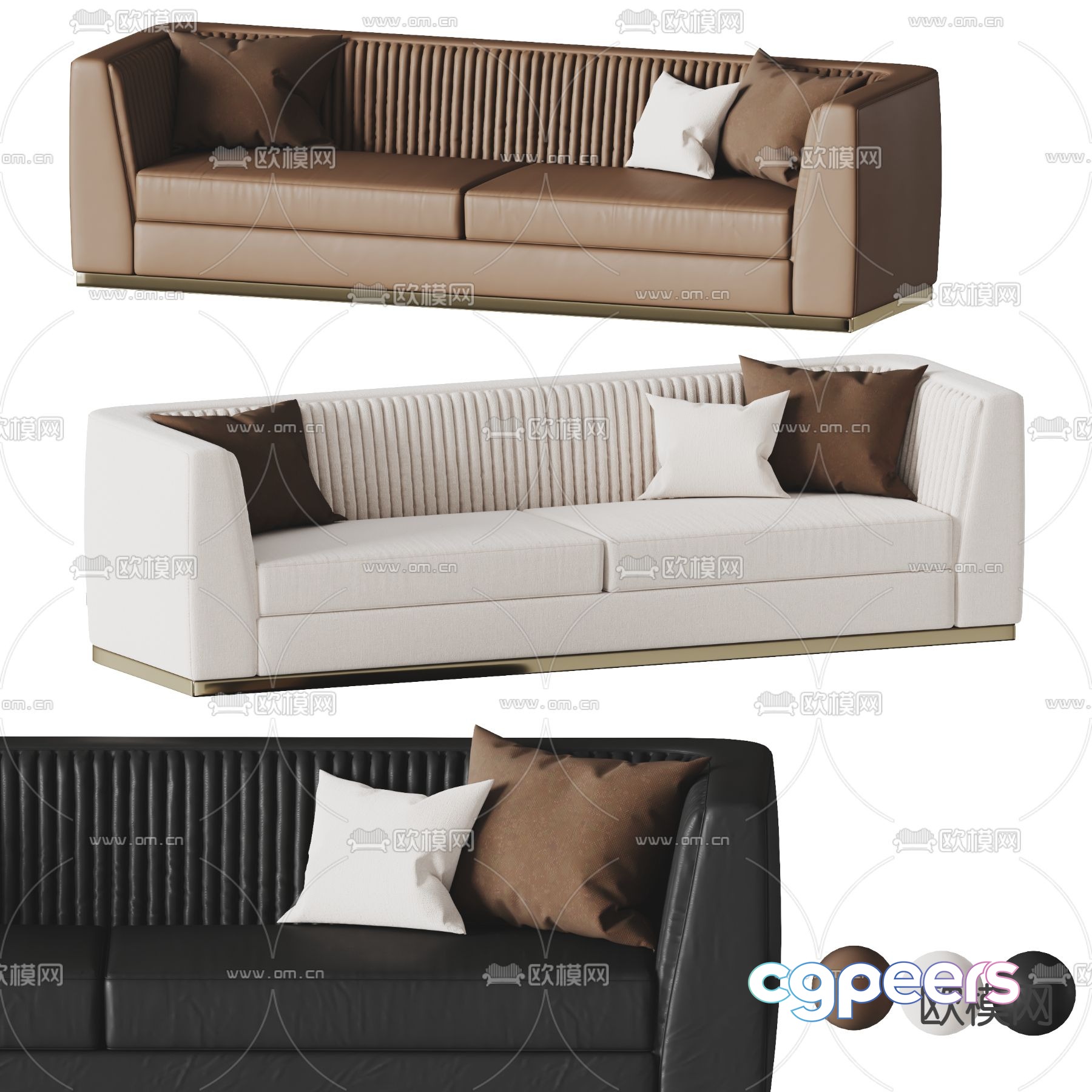 Double sofa upholstered sofa 3d model Double sofa upholstered sofa 3d model