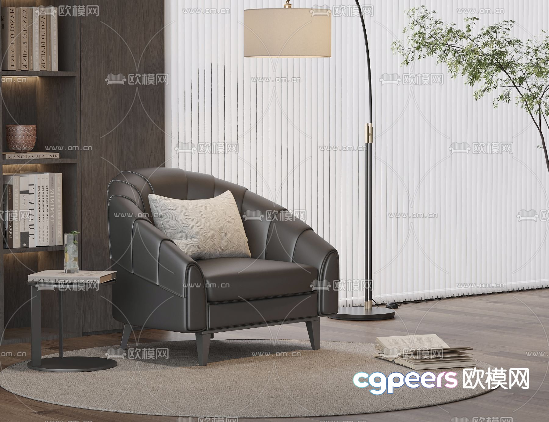 Leather sofa single sofa 3d model Leather sofa single sofa 3d model