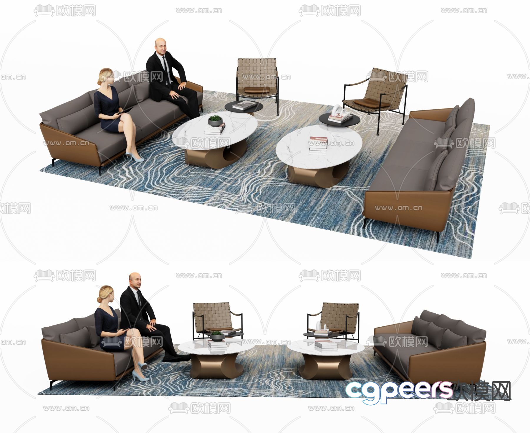 Office sofa modular sofa 3d model Office sofa modular sofa 3d model
