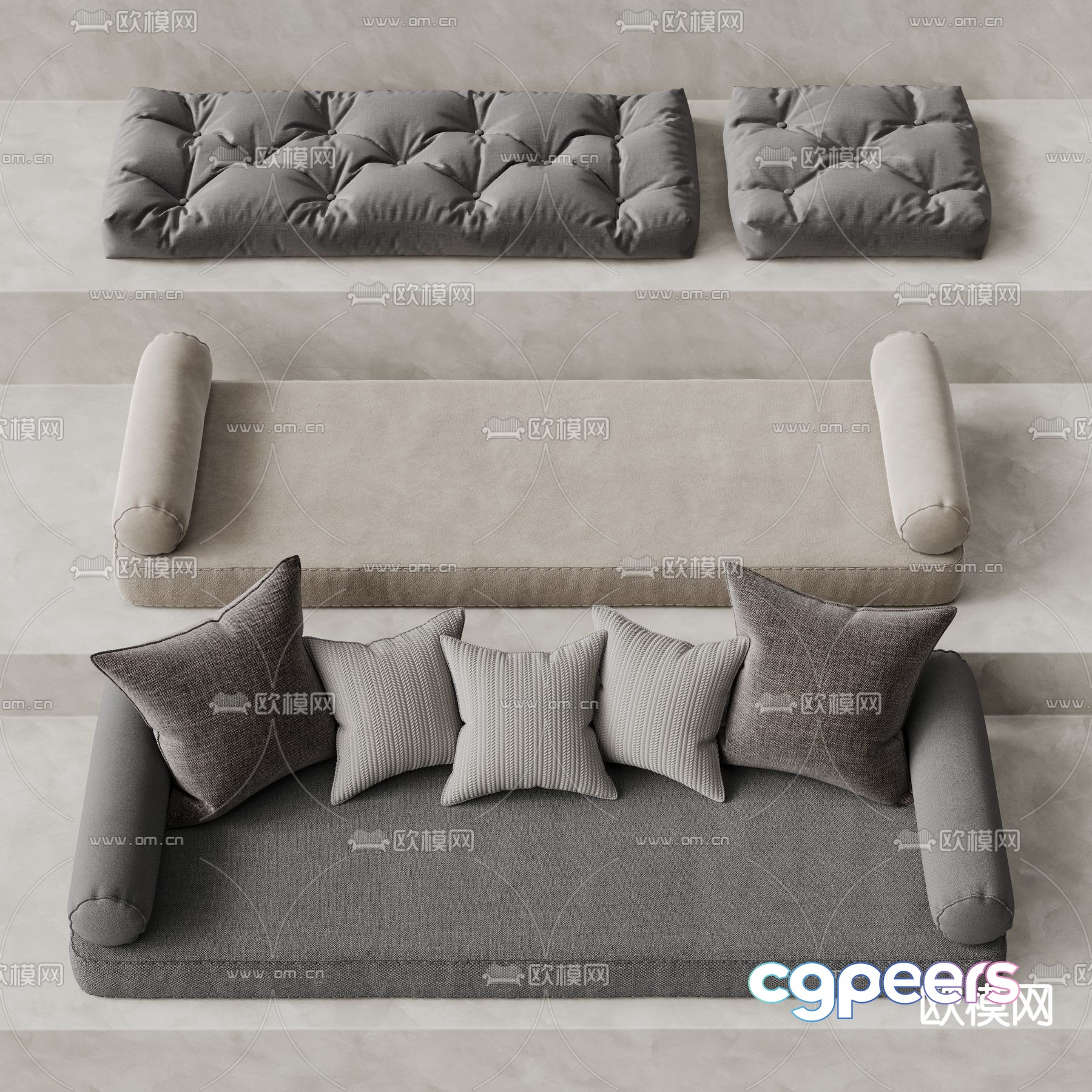 Cushion bay window cushion sofa cushion 3d model Cushion bay window cushion sofa cushion 3d model